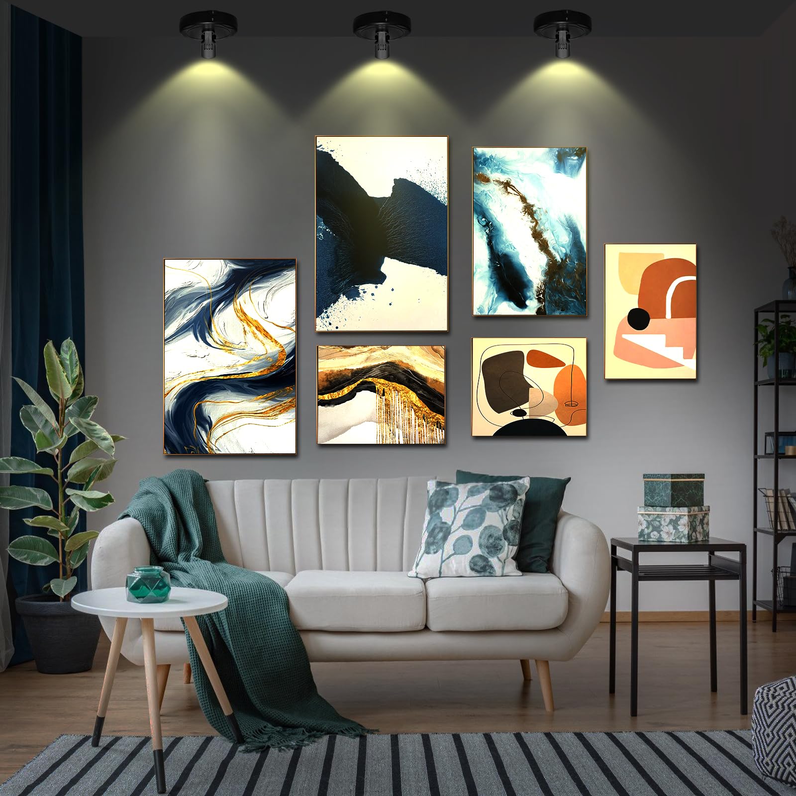 Spotlight Battery Powered, Wireless Picture Light, Accent Spot Light For Indoor Plant Tree, Display Led Puck Lights With Remote And Timer, Stick Uplighting For Photo Painting Dartboard Wall Decor Art