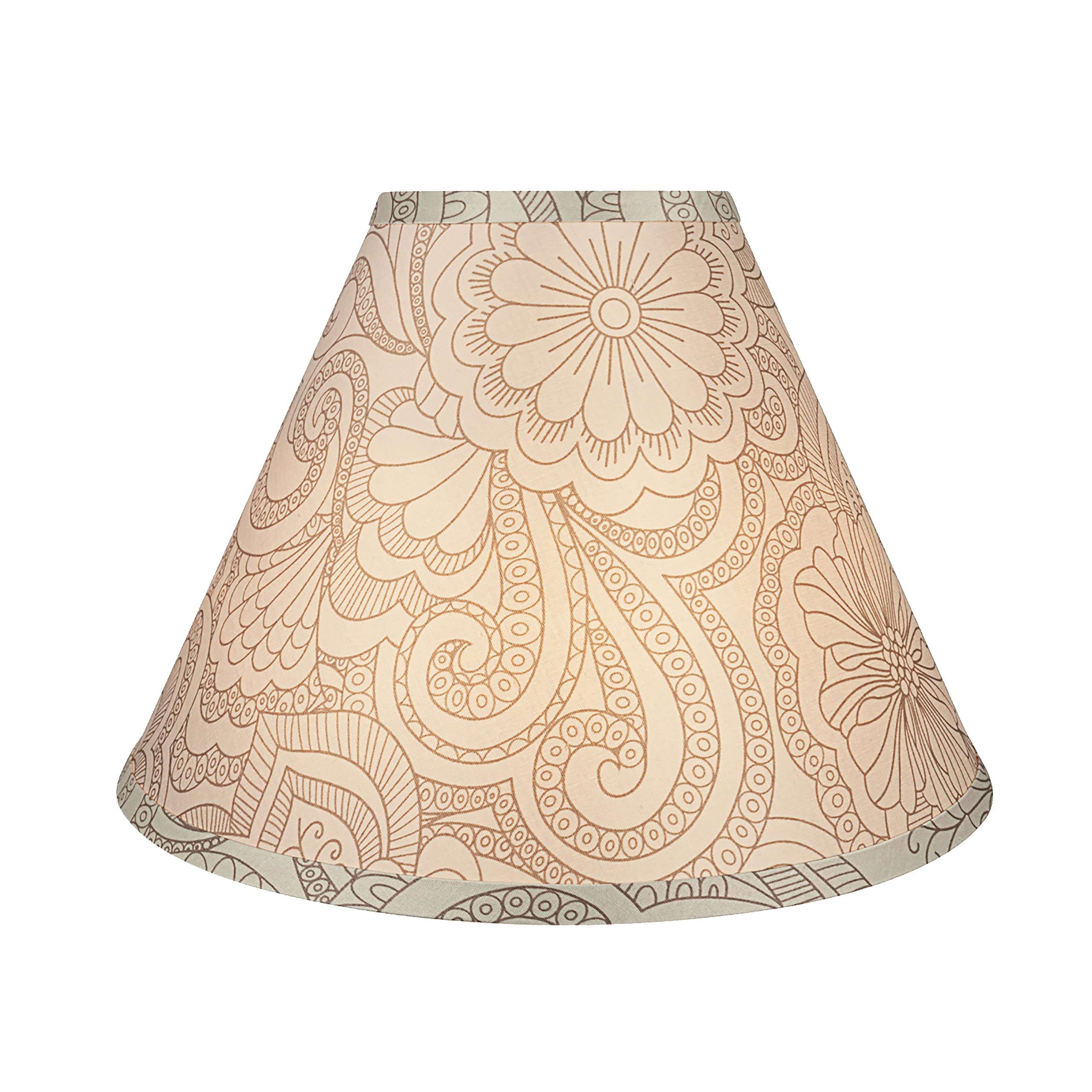 Aspen Creative 58941, Empire Uno Lamp Shade, White & Grey, 5&quot; Top X 13&quot; Bottom X 9.5&quot; Slant Height, Slip Uno 33Mm
