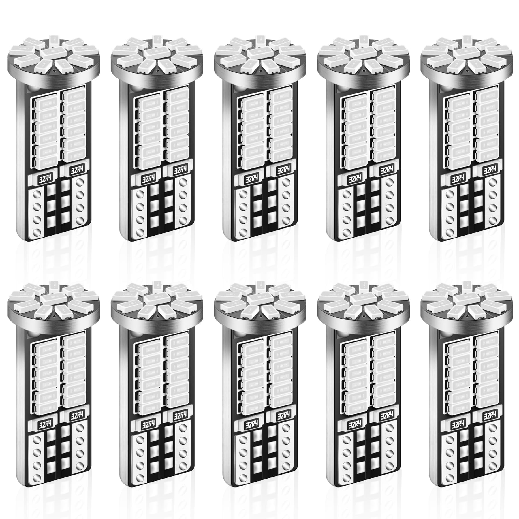 iFunyLED 10Pcs 194 T10 168 2825 LED Bulb Replacement - Super Bright, Blue for Car Trunk, Dome, Map, Door, License Plate Lights