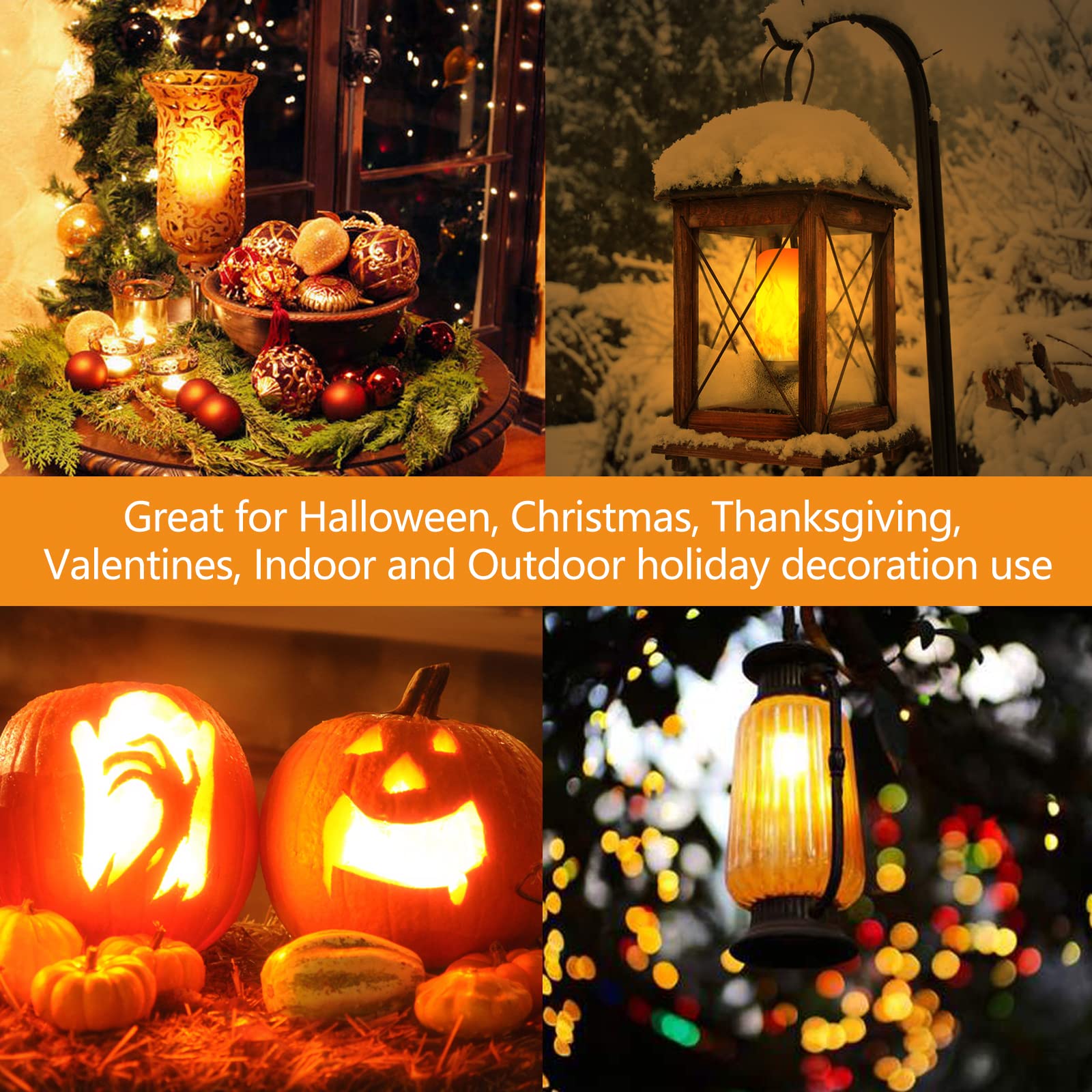 Bitrue LED Flame Effect Light Bulb - 4 Modes, E26 Base, FPC+LED, 4 Pack, Ideal for Halloween & Parties, Model BF200103C