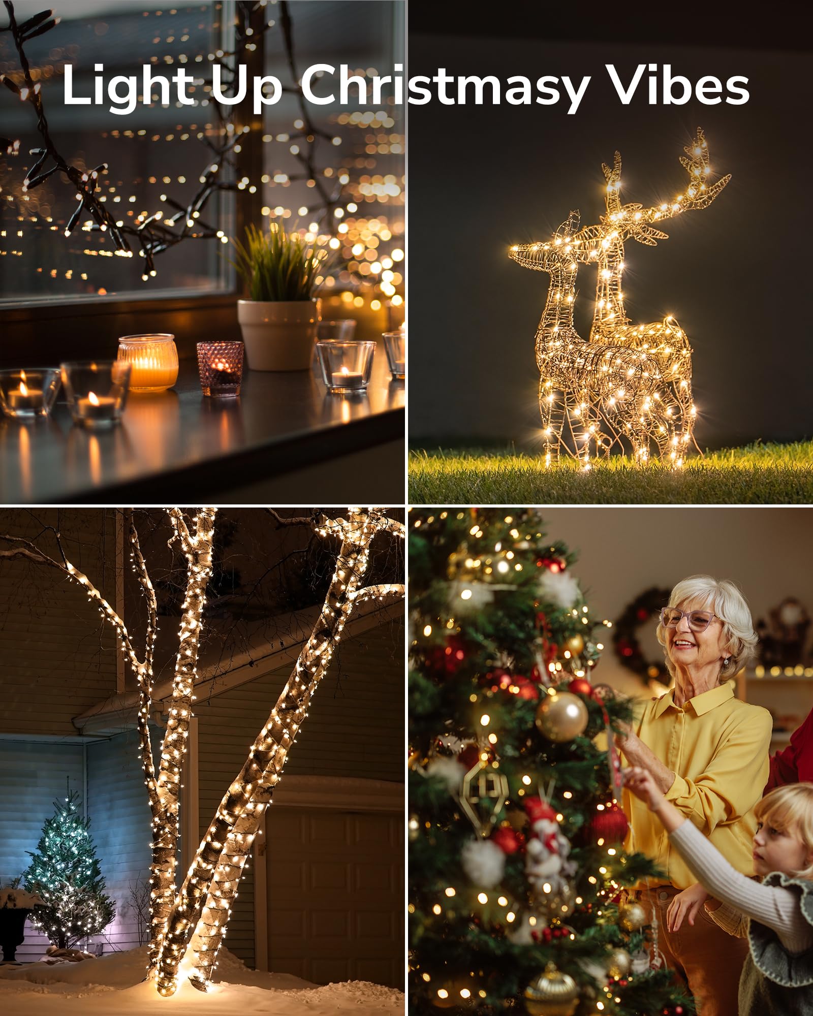 Ulg Upgraded 2-Pack 186Ft 500 Led Christmas String Lights, Extendable Waterproof Fairy Lights With Memory Function, 8 Modes, Bub