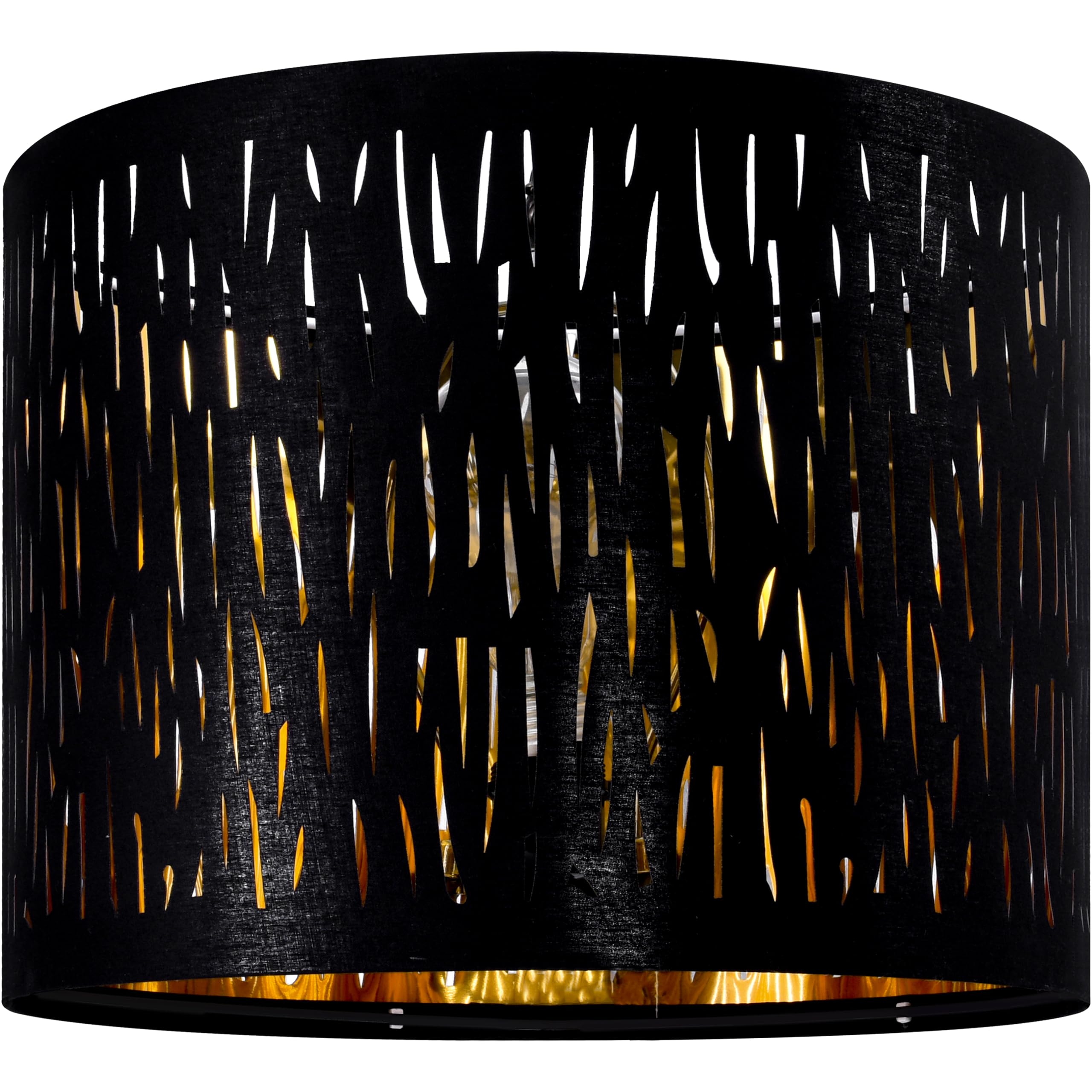 Goso Black Lamp Shade Drum Lamp Shades With Etching Crystal Design,13 ''Top X 13'' Bottom X 10 ''High'', Lamp Shades For Table L