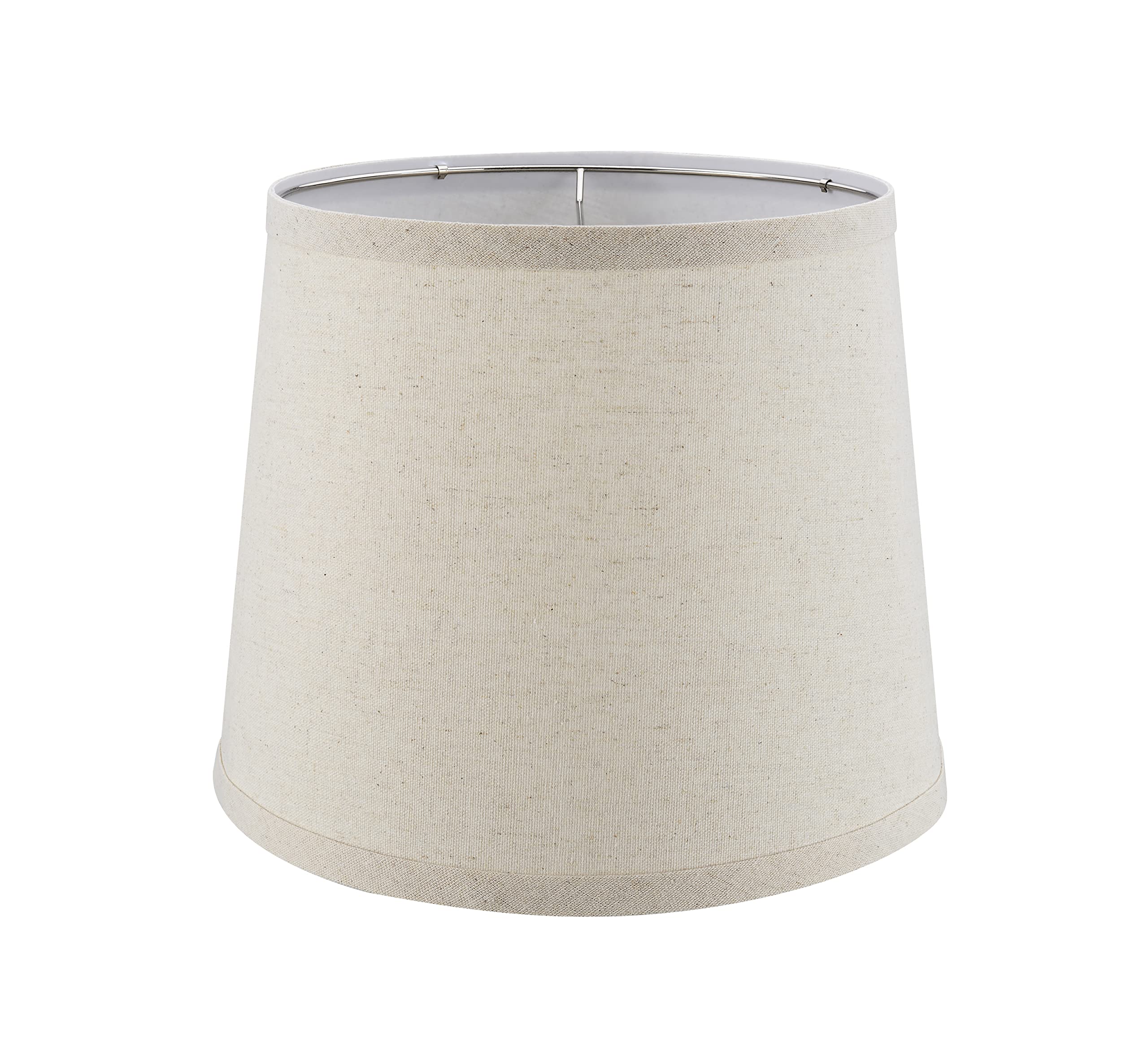 Aspen Creative 38006, Collapsible Empire Transitional Spider Shade, 9 Top x 11 Bottom x 9 Slant, Oatmeal Linen