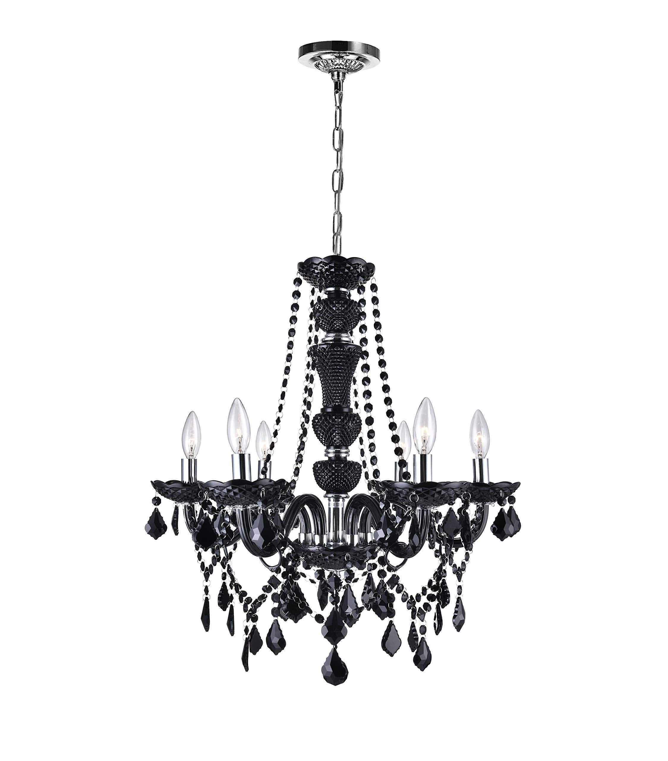 6 Light Up Chandelier with Chrome finish
