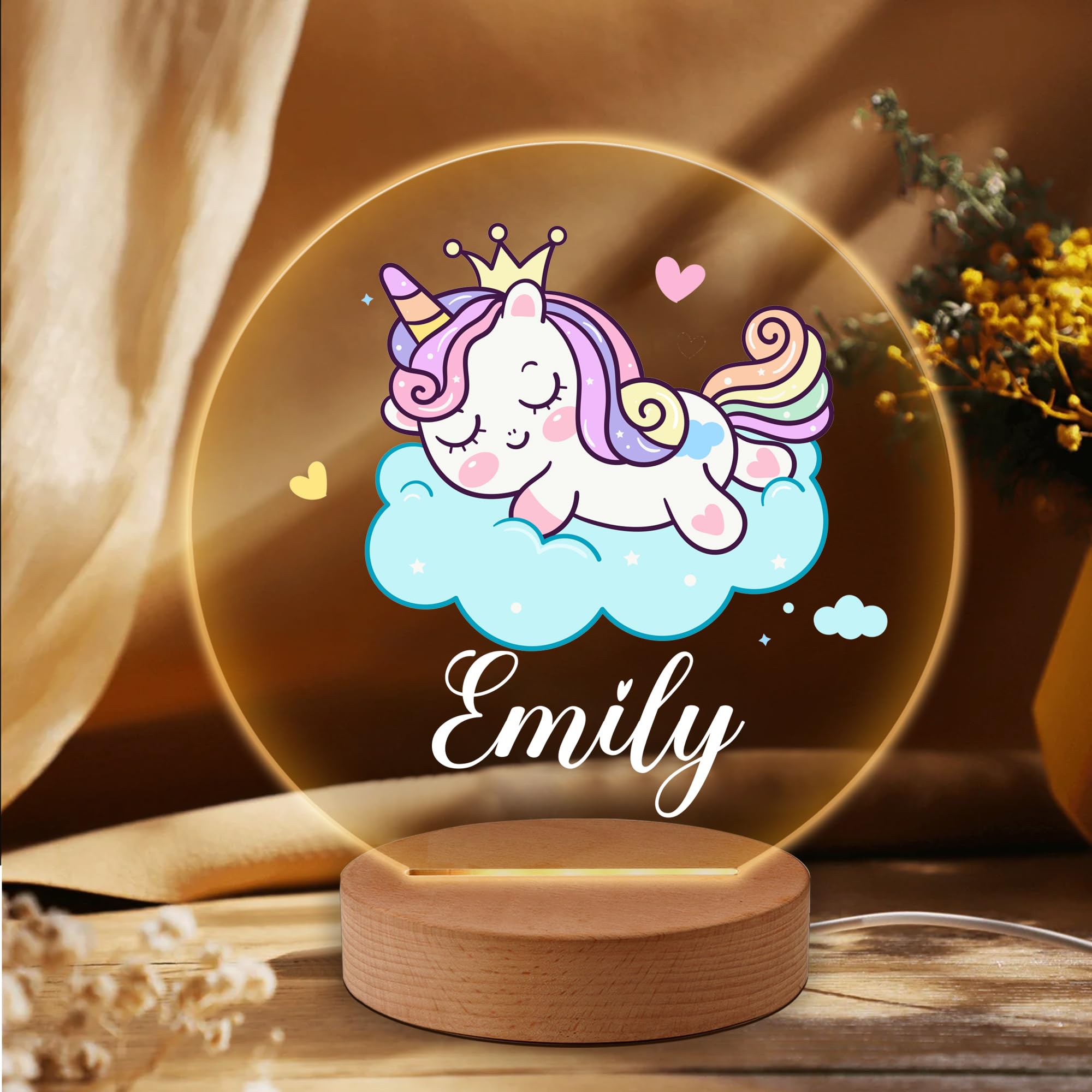 EDSG Personalized Baby Gifts for Girls & Boys - 7 Color Night Light for Kids' Nursery & Bedroom Decor - Toddler Gifts - Night La