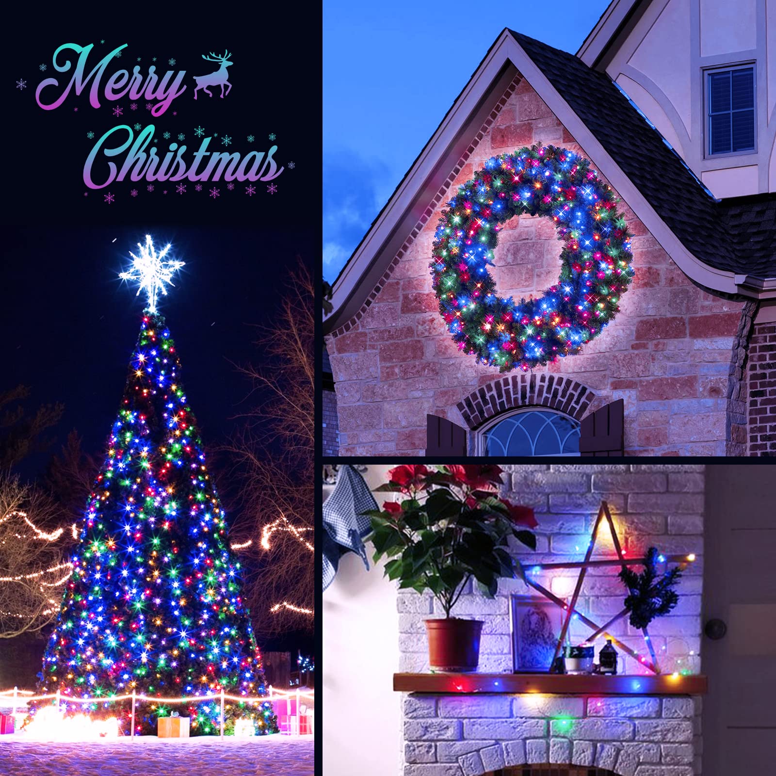 Jmexsuss 2 Pack 100Led Multicolor Fairy Lights, 66Ft Battery Operated String Lights With Remote, 8 Modes For Indoor Decor