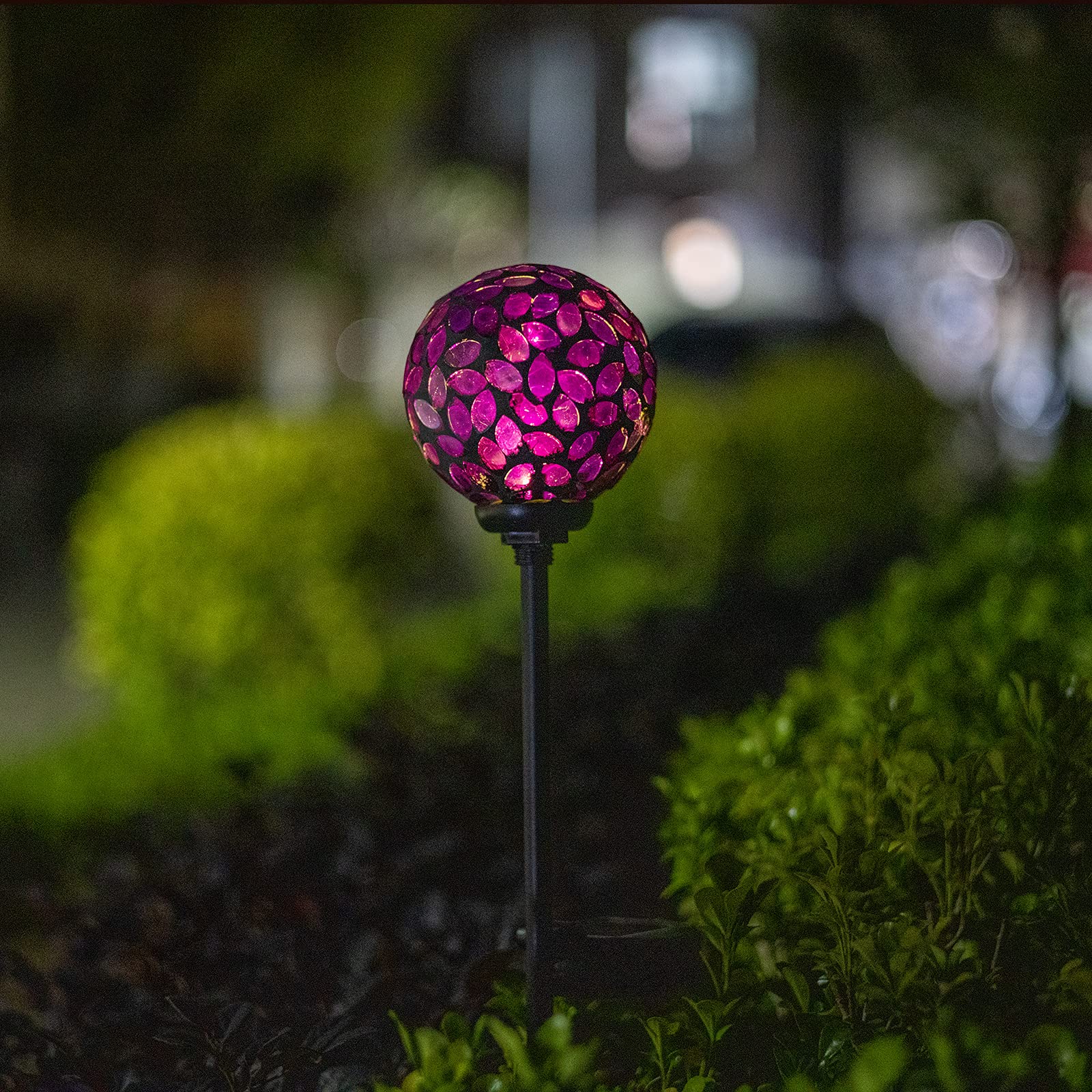 Vcuteka Mosaic Solar Lights - Waterproof Led Garden Stake Light For Lawn & Patio Decoration, Purple