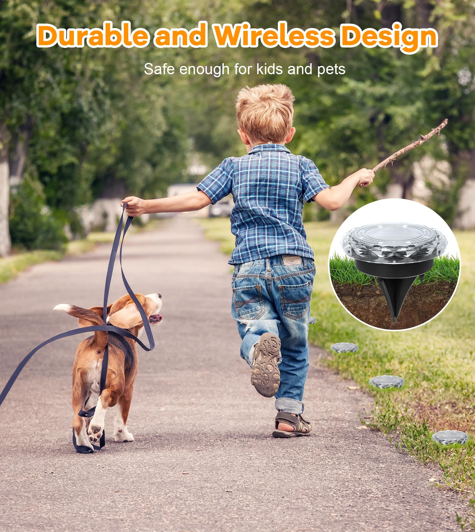 Solar Ground Lights,10 Pack Solar Powered Pathway Lights Outdoor,15Hrs Lasting,Ip65 Waterproof,8 Led Solar Disk Light For Patio