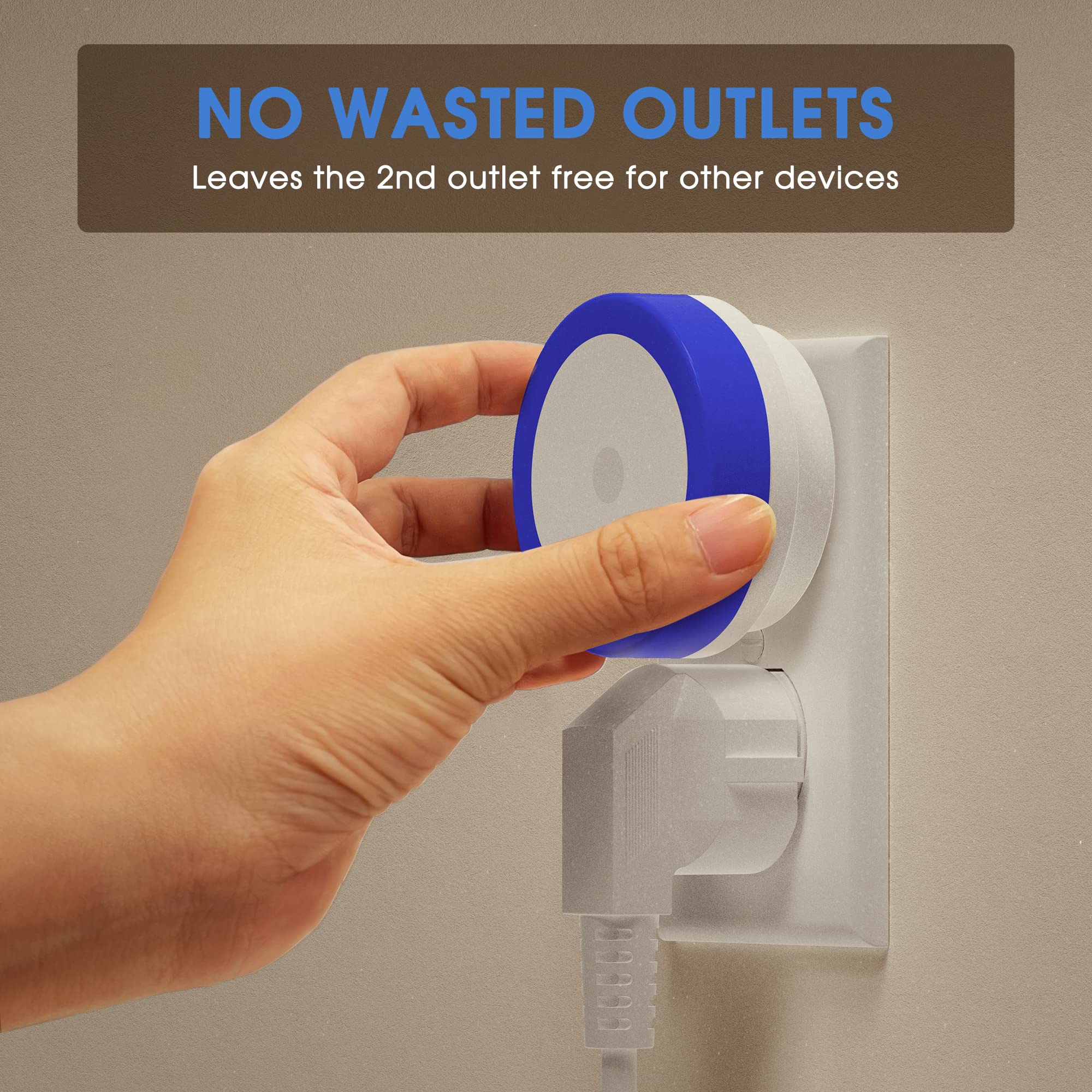 Briignite LED Night Light 2 Pack, Plug-in, Light Sensor, Blue, Model NL003B, 0.6W 60LM