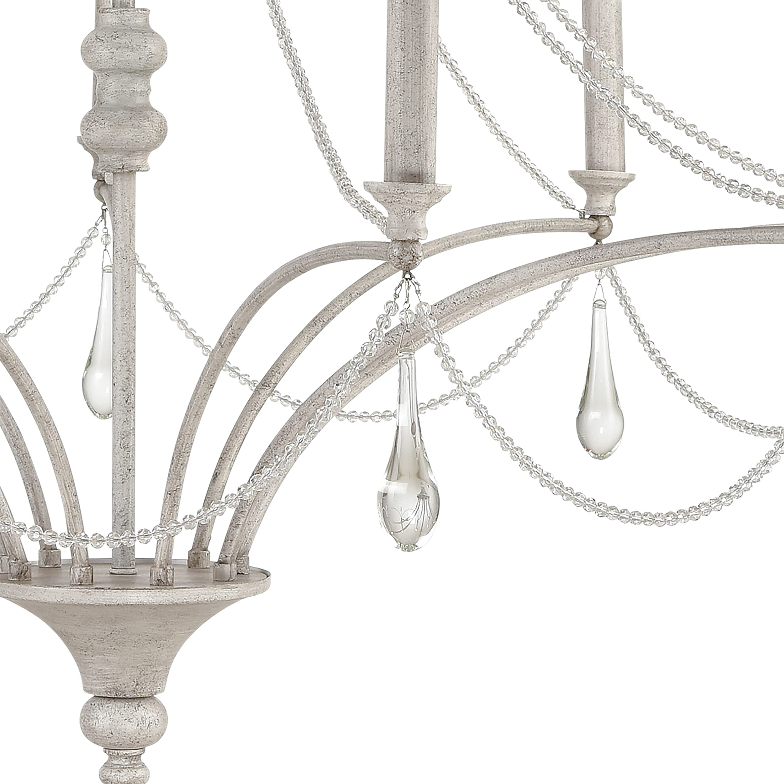 Elk Home Vintage White 9-Light French Parlor Chandelier, 38-Inch, Traditional Style
