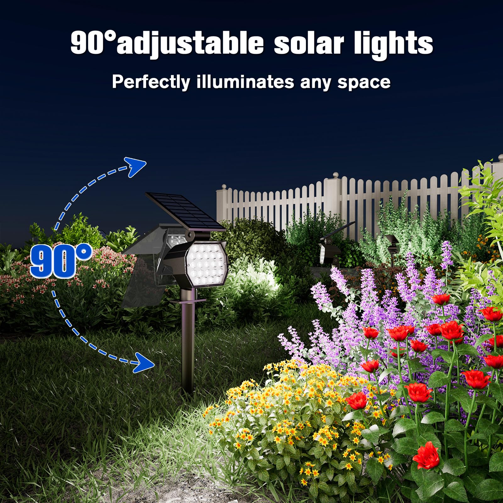 Aponuo Solar Spot Lights Outdoor Waterproof 8 Pack Ip67,23 Led 3 Lighting Modes Solar Landscape Lights Outdoor For Yard Garden H