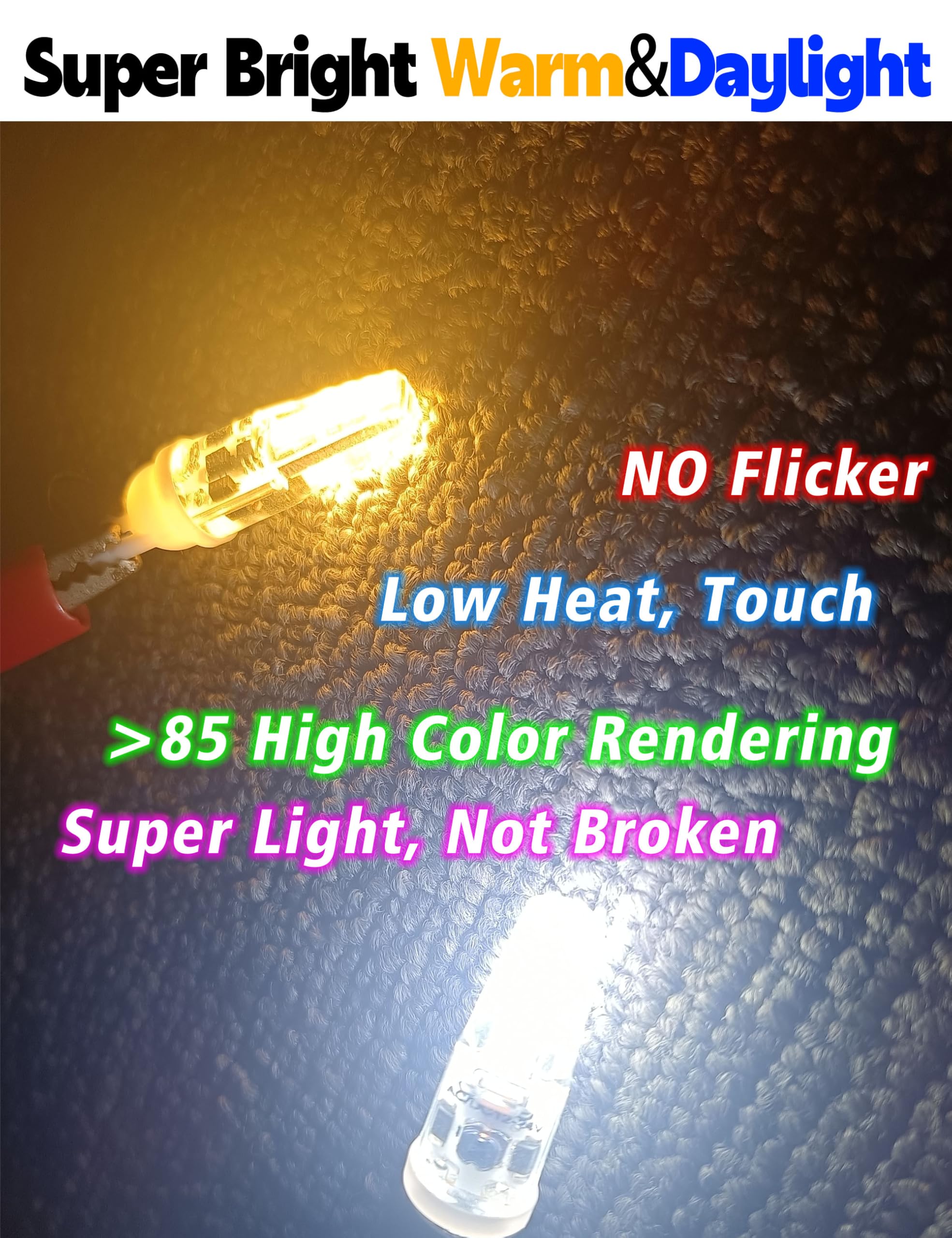 Xyanmc T5 T10 Wedge Base Led Landscape Bulbs 12V Low Voltage 2W 300Lm, Dc10-30V/Ac12-24V 2700K Warm White For Outdoor Landscape