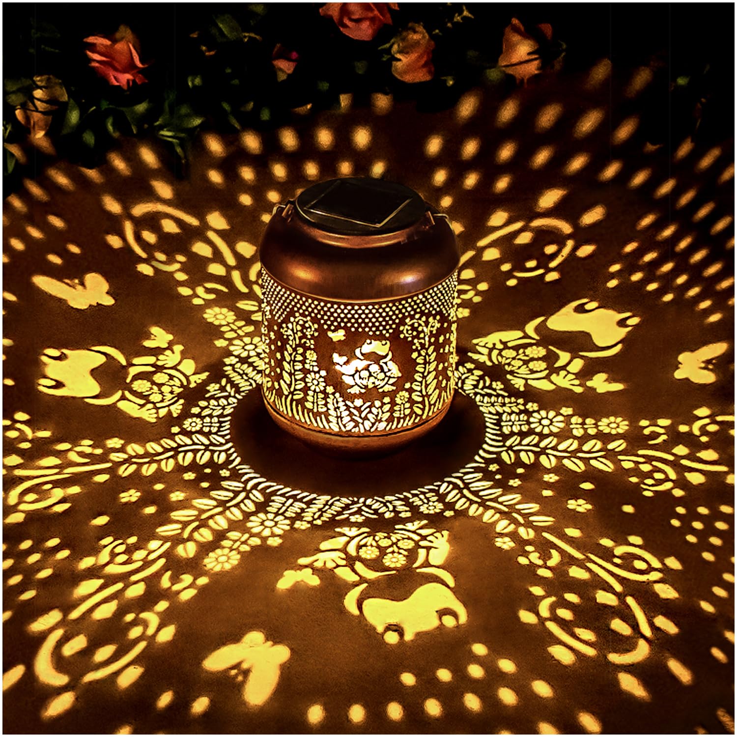 Frog Solar Lanterns Outdoor Waterproof Hanging Solar Lights Frog Gifts for Women Men Mom Metal Decorative LED Outdoor Lanterns f