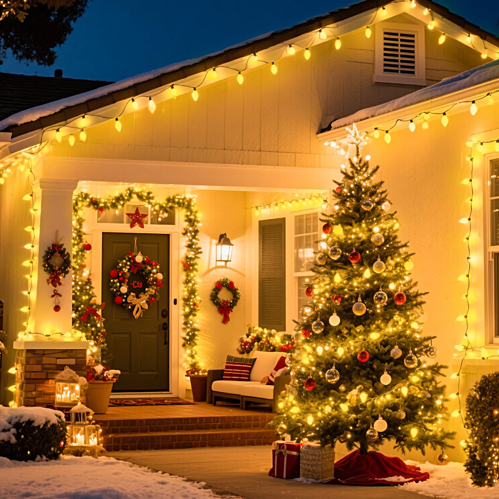 Brightown C9 Replacement Bulbs, 25 Pack, Yellow, E17 Base, 7 Watts, Incandescent for Christmas Lights and Holiday Decor