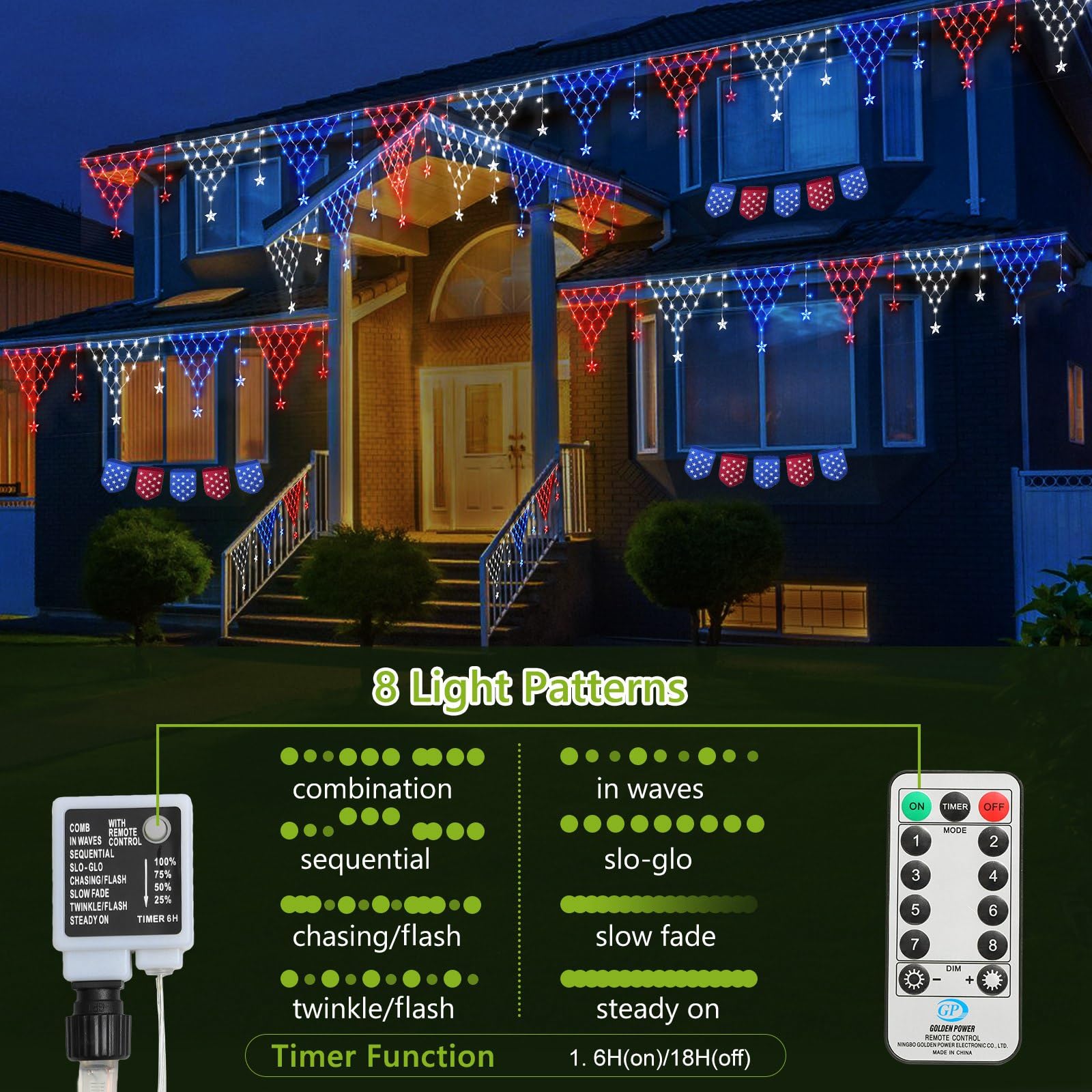 Qulist Balcony Christmas Lights, 218 LED 13.8ft Christmas Curtain Lights Outdoor Decorations with 12 Twinkle Star Drops, Waterpr
