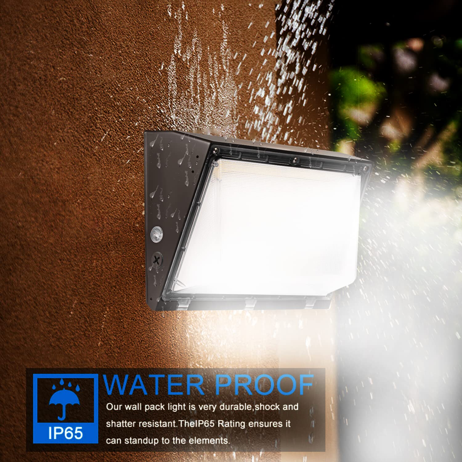WHLED Dimmable LED Wall Pack Light 80W 11200LM Dusk to Dawn 5000K Bronze Outdoor Security Lighting
