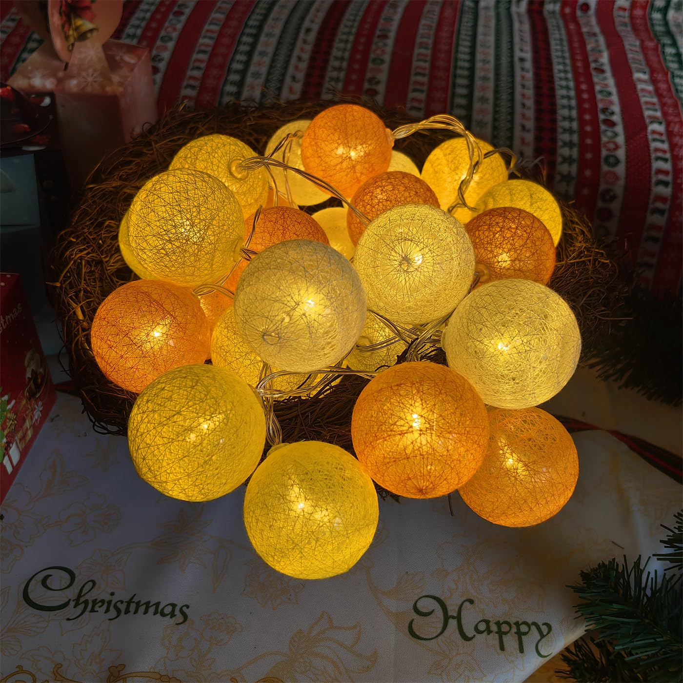 Gardeningwill LED Fairy Lights, 3M/10Ft, Yellow Orange White, Battery Operated, Model CBL-YO, Plastic Material