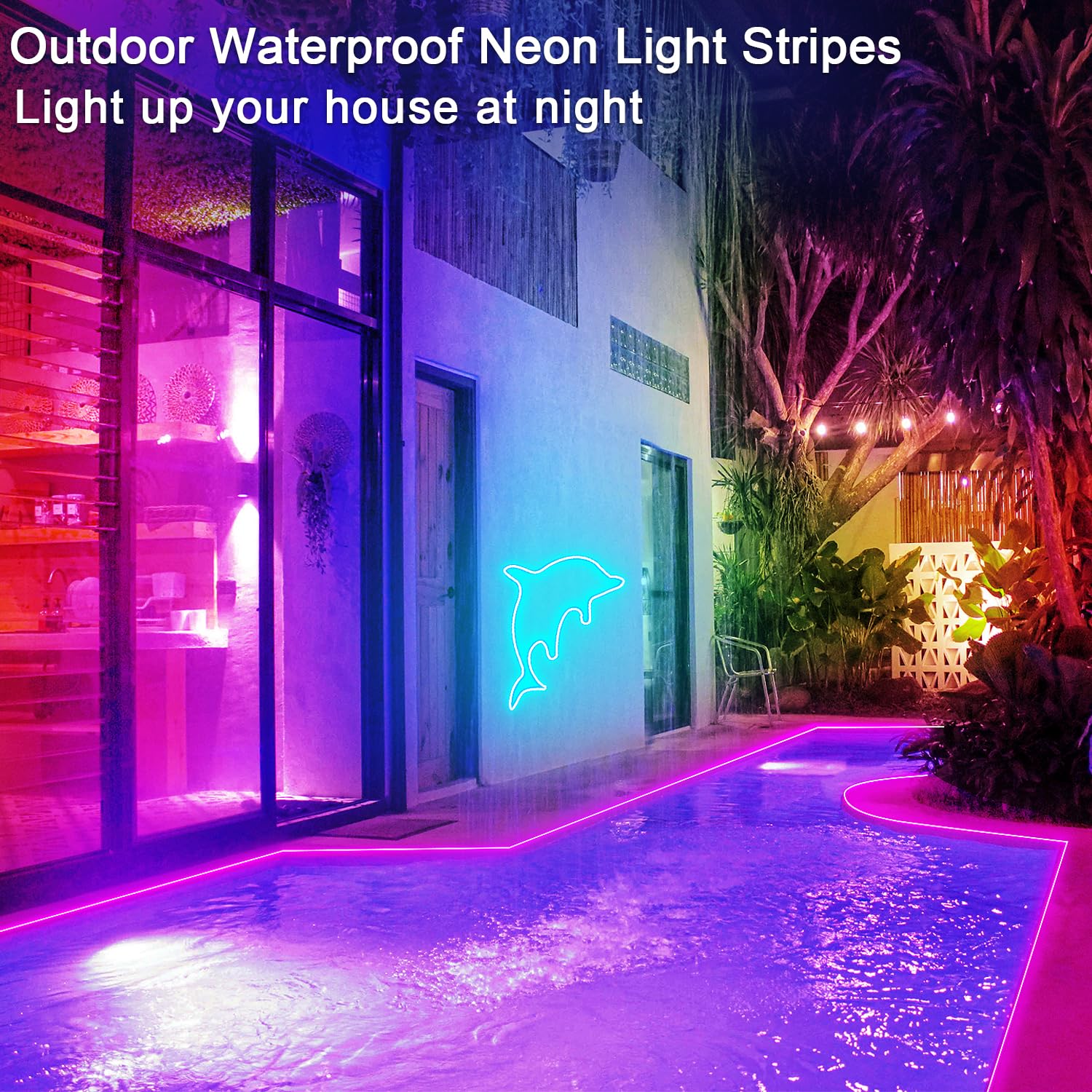 Segrass 32.8Ft Rgb Led Neon Strip Lights, Waterproof, Remote App Control For Indoor/Outdoor Décor