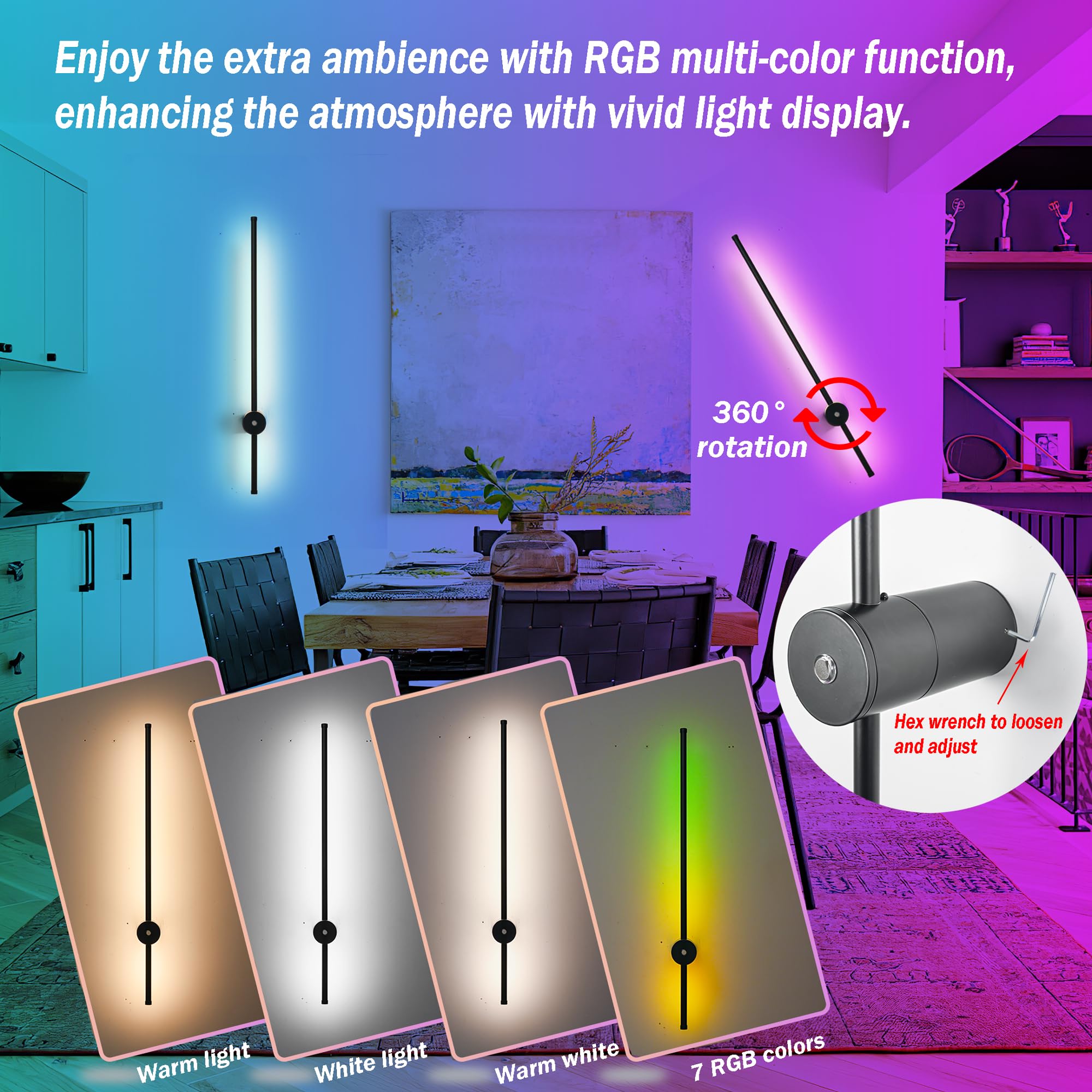 Battery Operated Wall Sconce, Wireless Wall Sconces Set Of Two With Remote Control, 10000Mah Detachable Rechargeable Wall Sconce