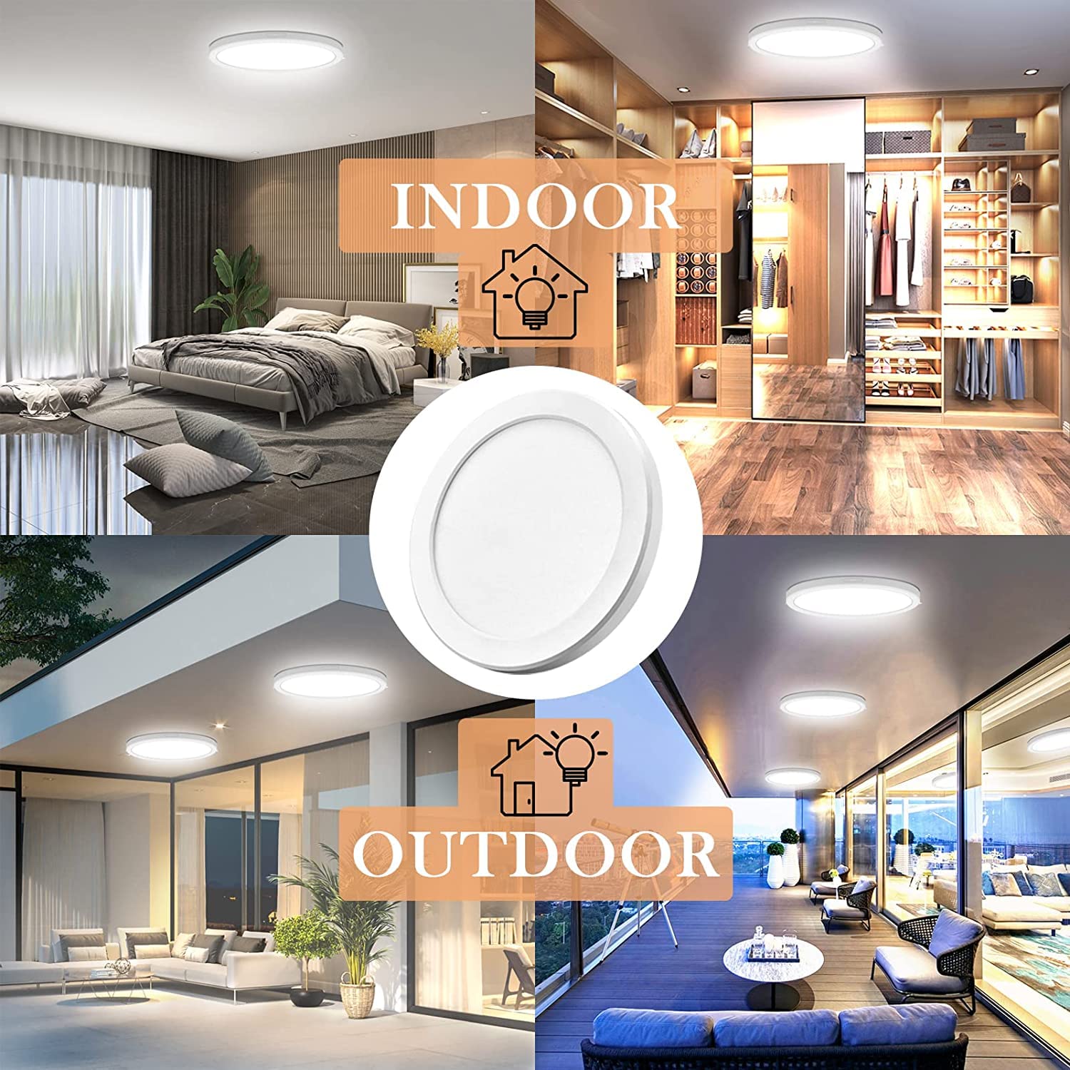 Novelux 11 Inch Led Ceiling Light Flush Mount, Ultra Slim 0.63'' Thick Round Flat Ceiling Lamp Dimmable 5000K Ceiling Light Fixt