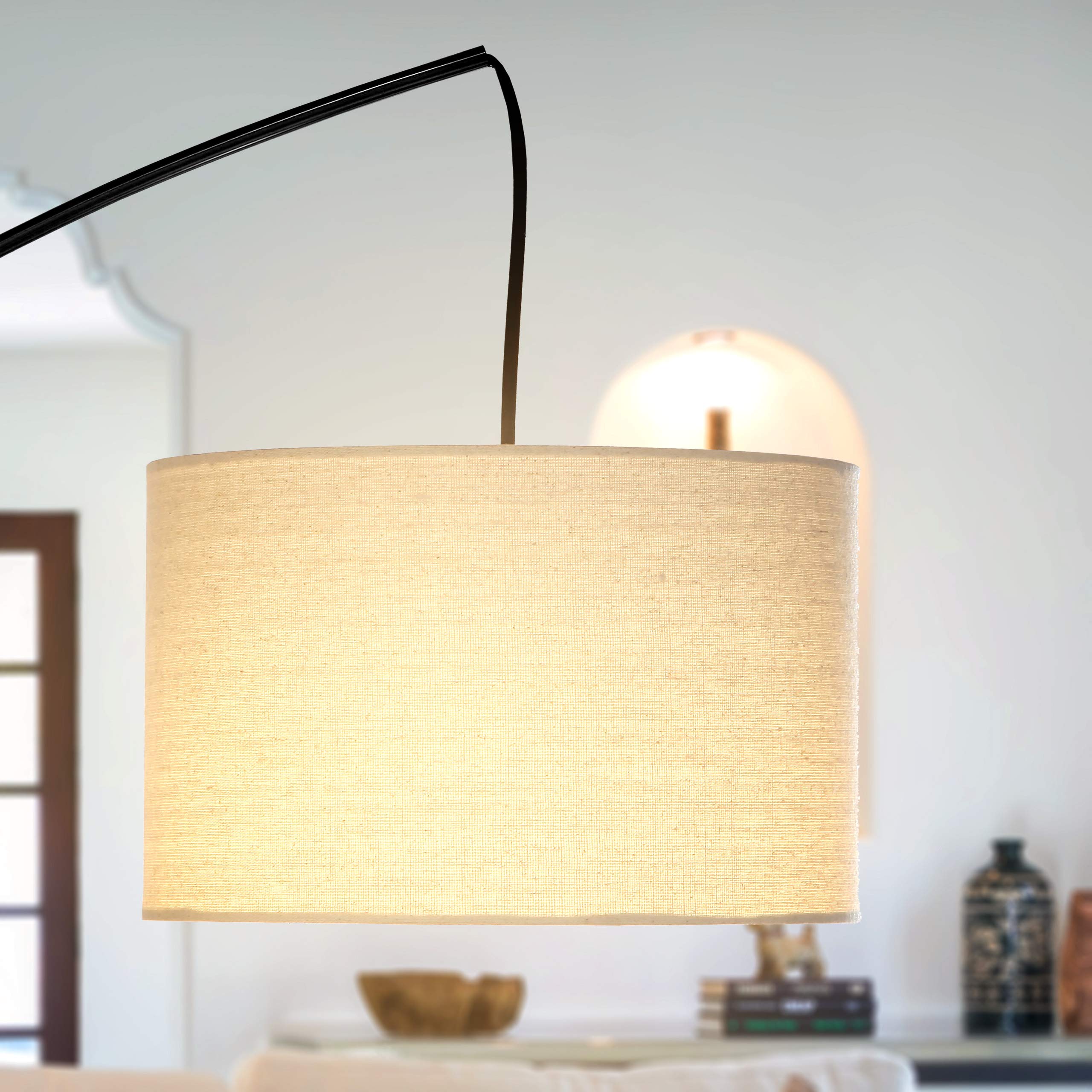 Brightech Trilage Arc Floor Lamp - Multi Head Black Tree Lamp for Living Room & Bedroom, Model 3Y-7I6N-JPOQ