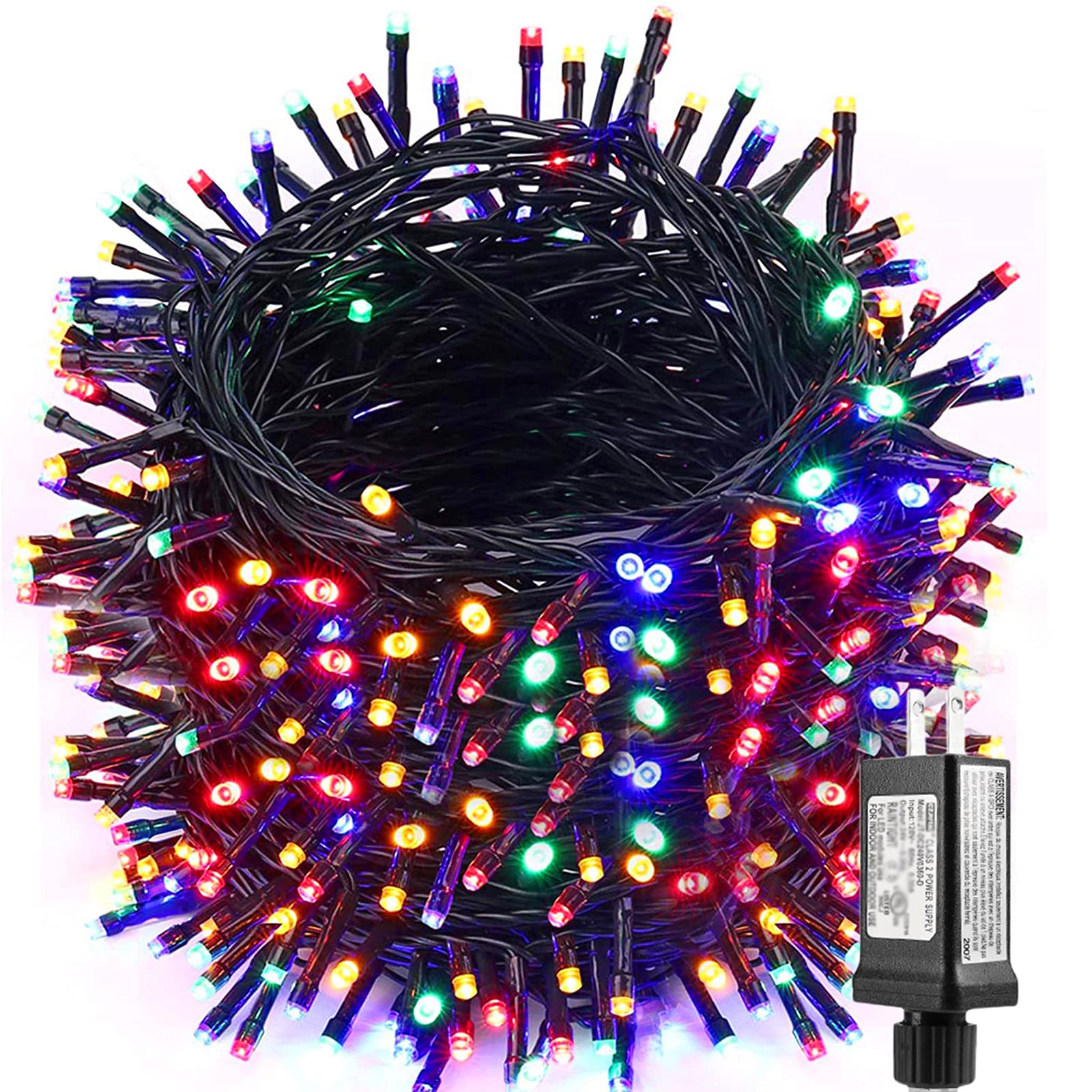 LYHOPE Christmas Lights, 300 LED, Low Voltage, 98.4ft, Multi-Color, with 30V UL Certified Power Supply, Model LED0823BBBB