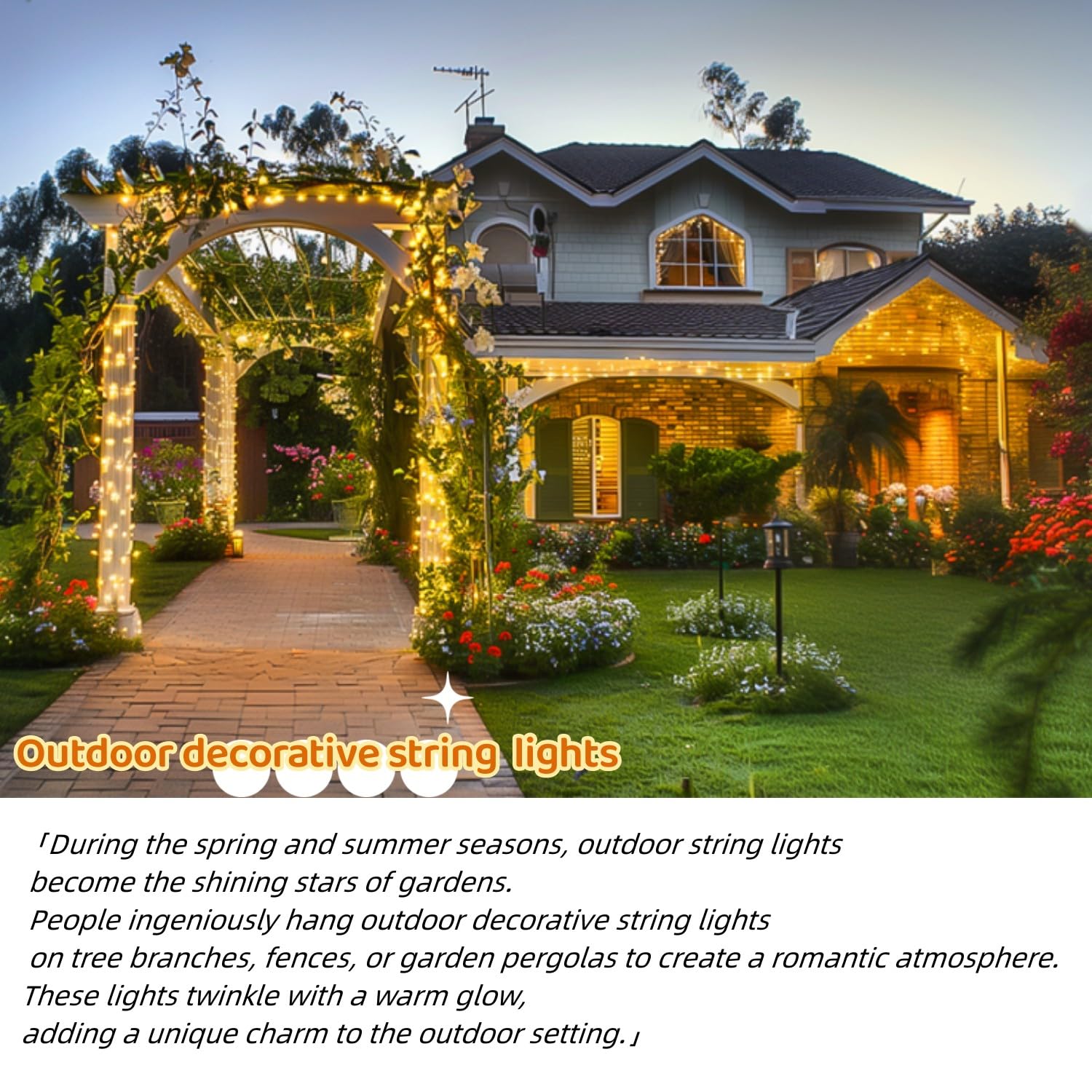JMEXSUSS Christmas String Lights 600 LED Warm White Outdoor Waterproof 8 Modes Model EXS-S-0600