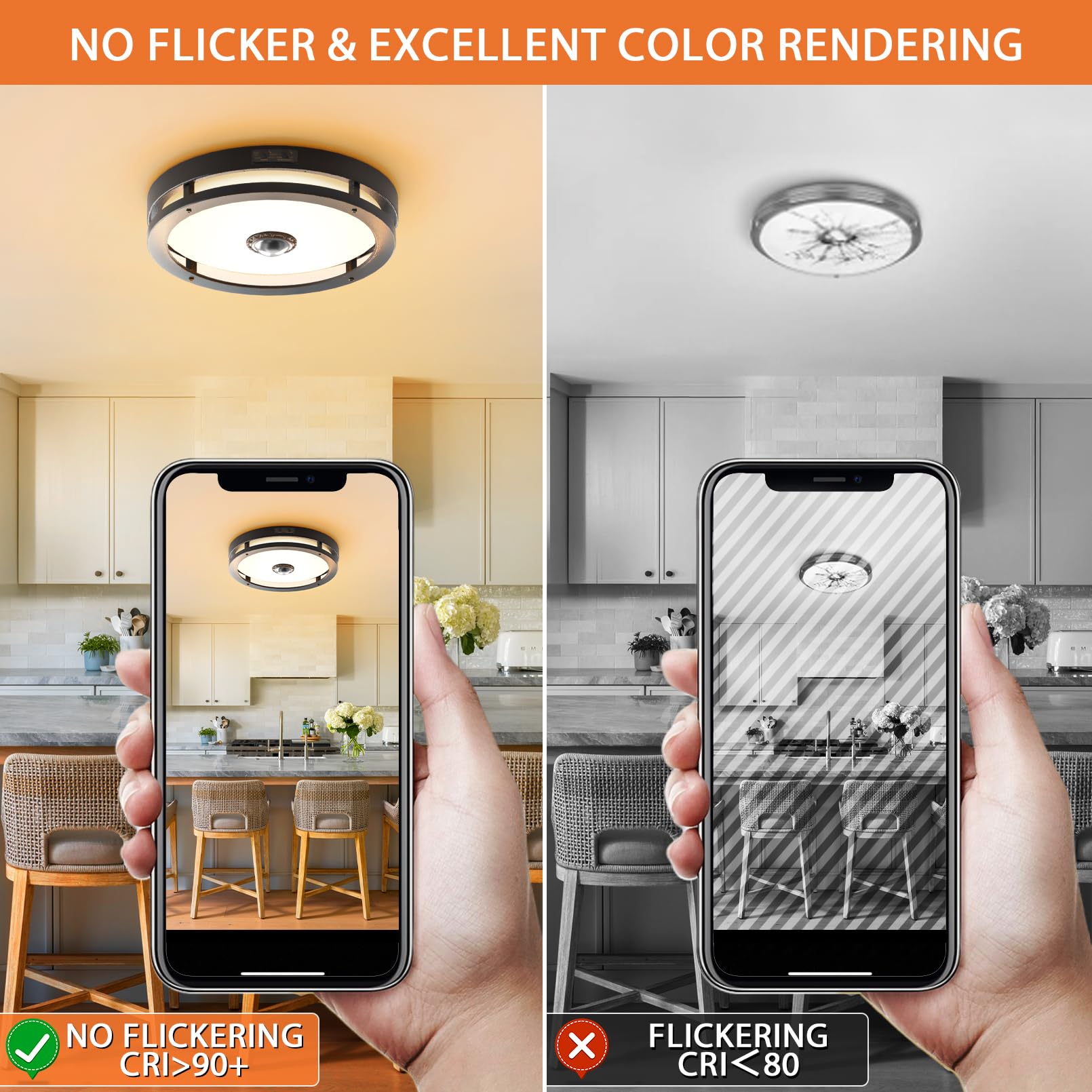 Slypadan Outdoor Motion Sensor Flush Mount Ceiling Light, Led Outdoor Ceiling Light Fixture 2 Pack, 12'' Dusk To Dawn Porch Ceil