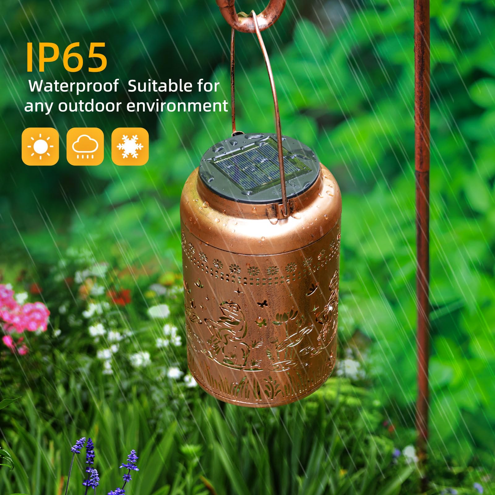 Solar Lanterns Outdoor Waterproof Frog Lazy Pattern Solar Lights Metal Lantern Christmas Garden Frog Decor Art Housewarming Gift