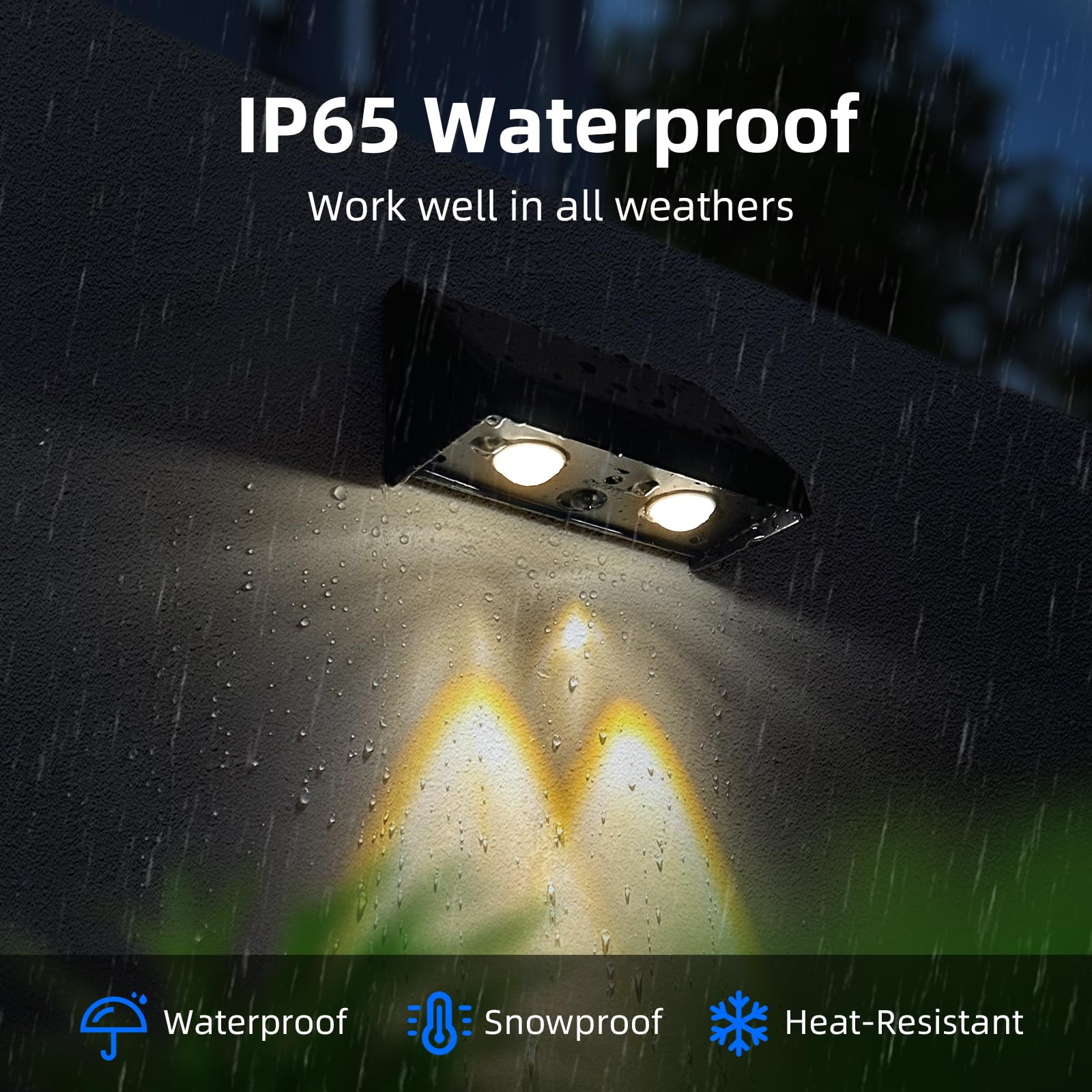 Solar Wall Lights Outdoor 3000K Warm White Downlights Waterproof Led Dusk To Dawn Solar Lights For House Number, Patio, Porch, Address Sign(2Pack, Downlight)