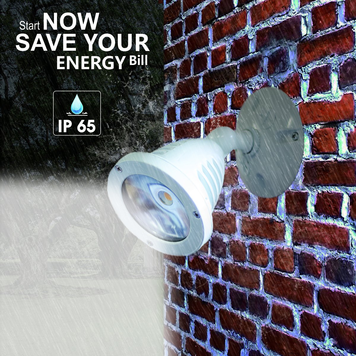 Topele 13.5W Led Flood Light, Waterproof Ip65, 1000Lm, Adjustable Head, Etl Listed,