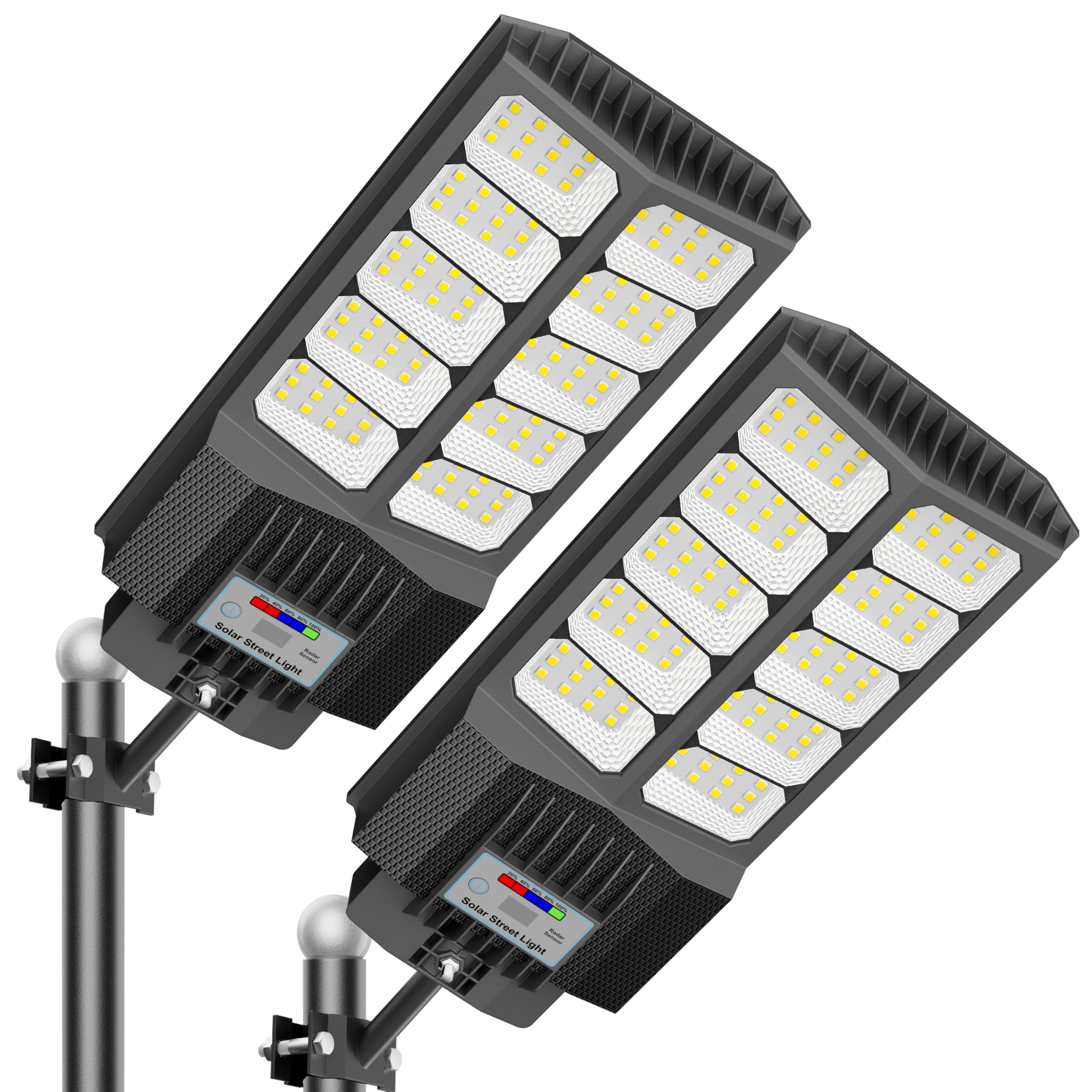 XCQMHF Solar Street Lights Outdoor Waterproof Dusk to Down with Motion Sensor, 6500W Outdoor Solar Flood Light for Parking Lot, 