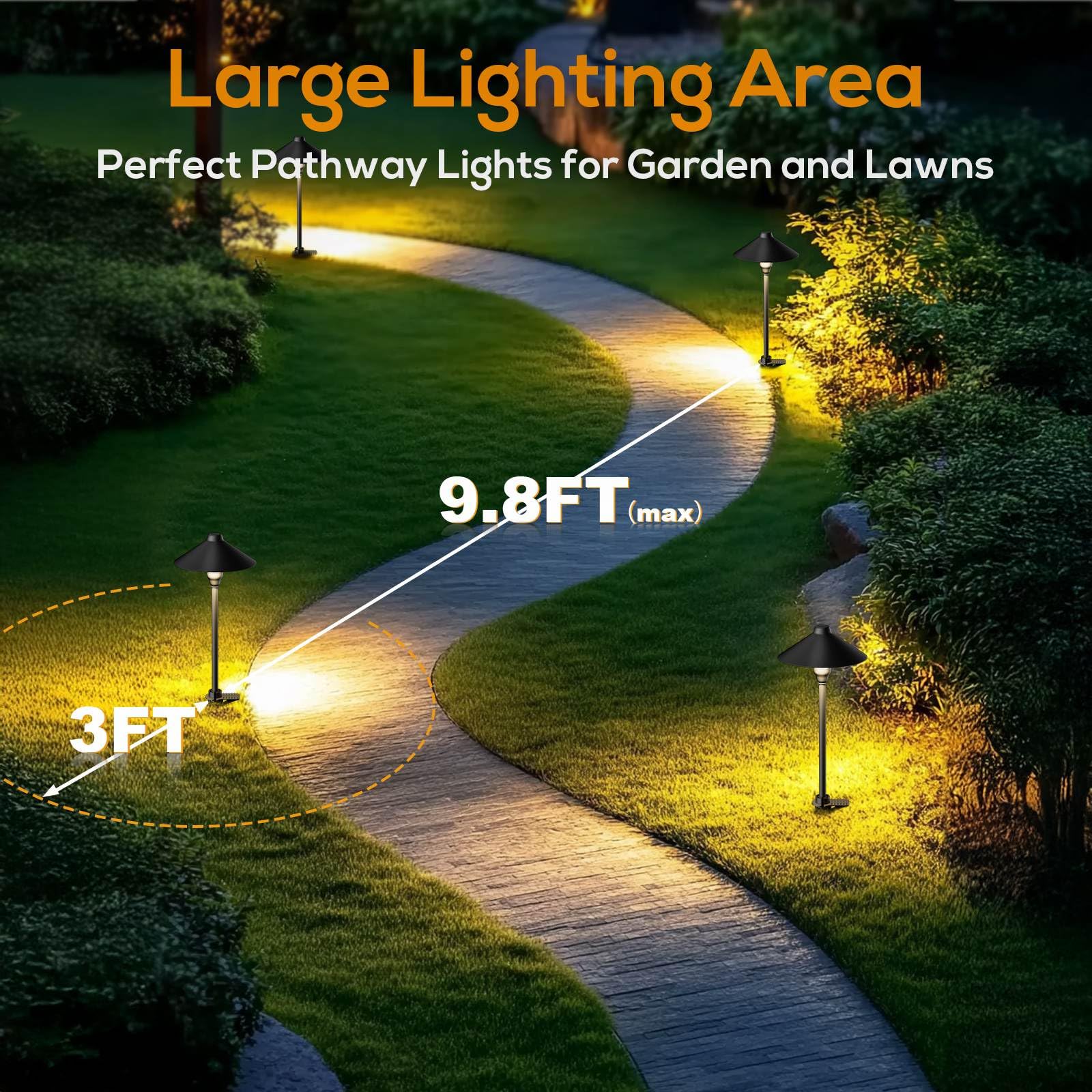 Neymlya Low Voltage Pathway Lights With Timer  Plug In Landscape Path Lights 4H/6H/8H Timing  3000K Led Landscape Lighting Ip65 Waterproof Etl Listed  Set Of 4 Lights Total 12W  Non-Hardwired