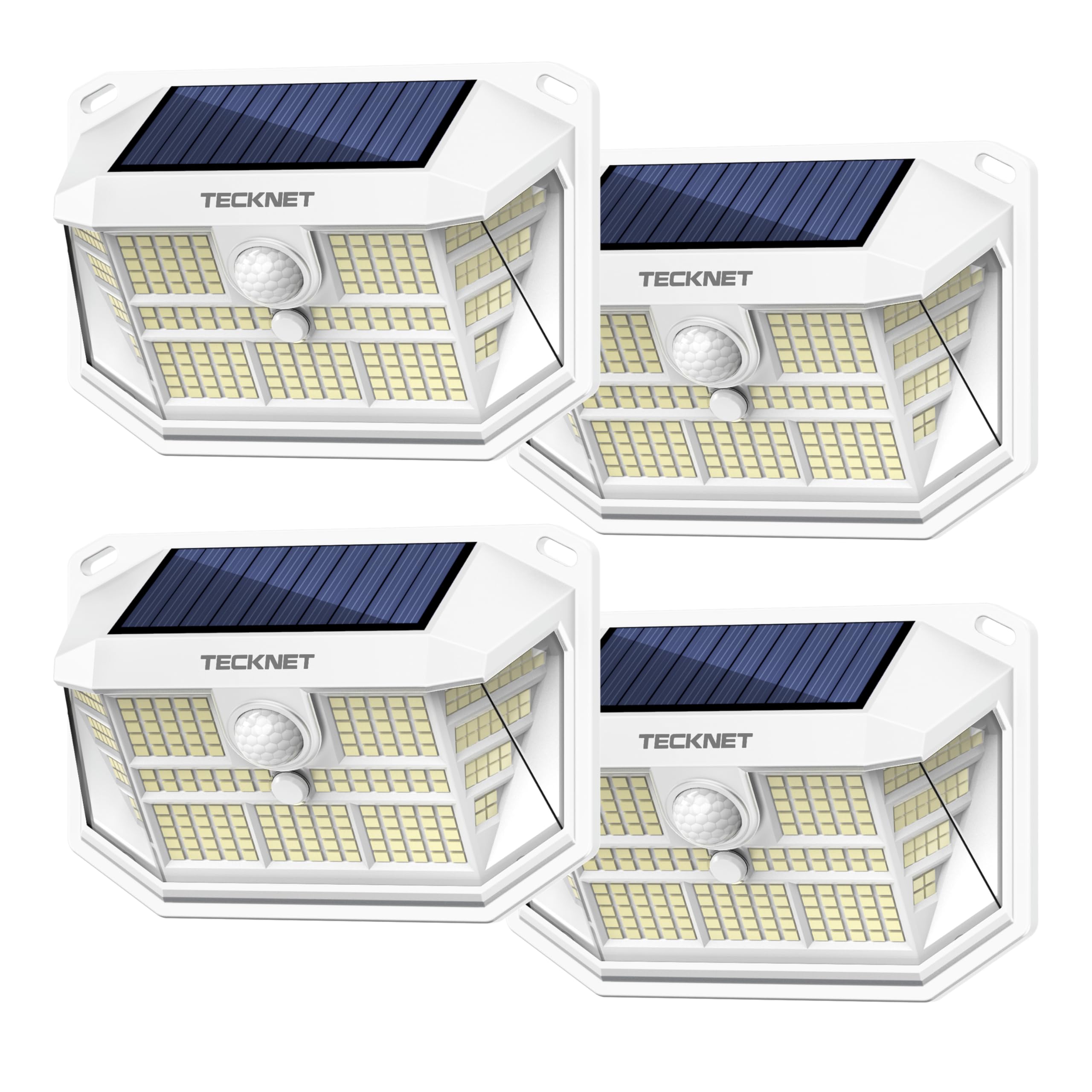 231 LED Solar Lights for Outside Waterproof, 4 Pack 300? Security Wall Lights with 3 Lighting Modes, IP65 PIR Outdoor Motion Sen
