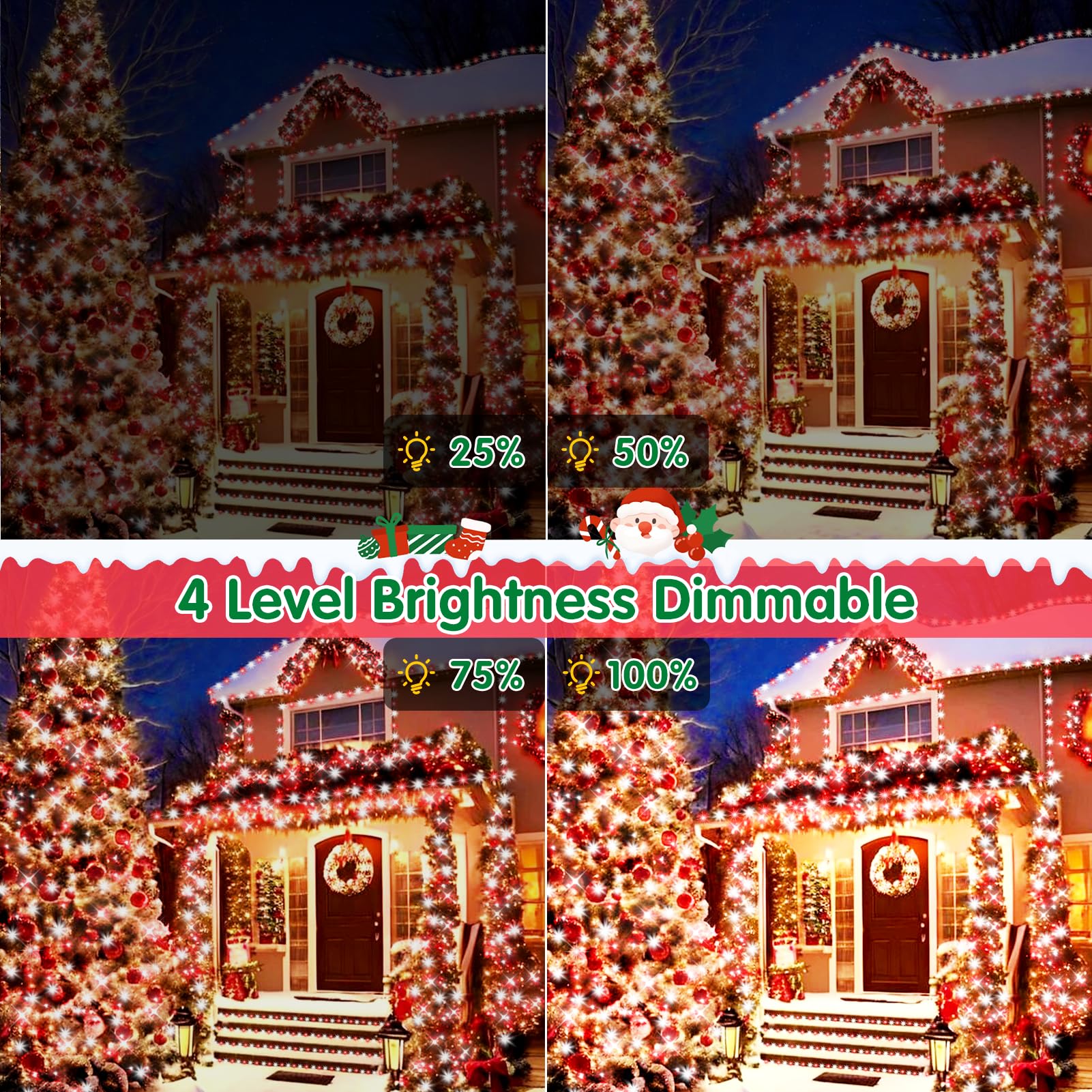 Xurisen 551Ft Christmas Lights, 1400 Led Super Long String Lights 8 Modes & Memory Timer Plug In Twinkle Fairy Lights Decor For Home Xmas Party Wedding