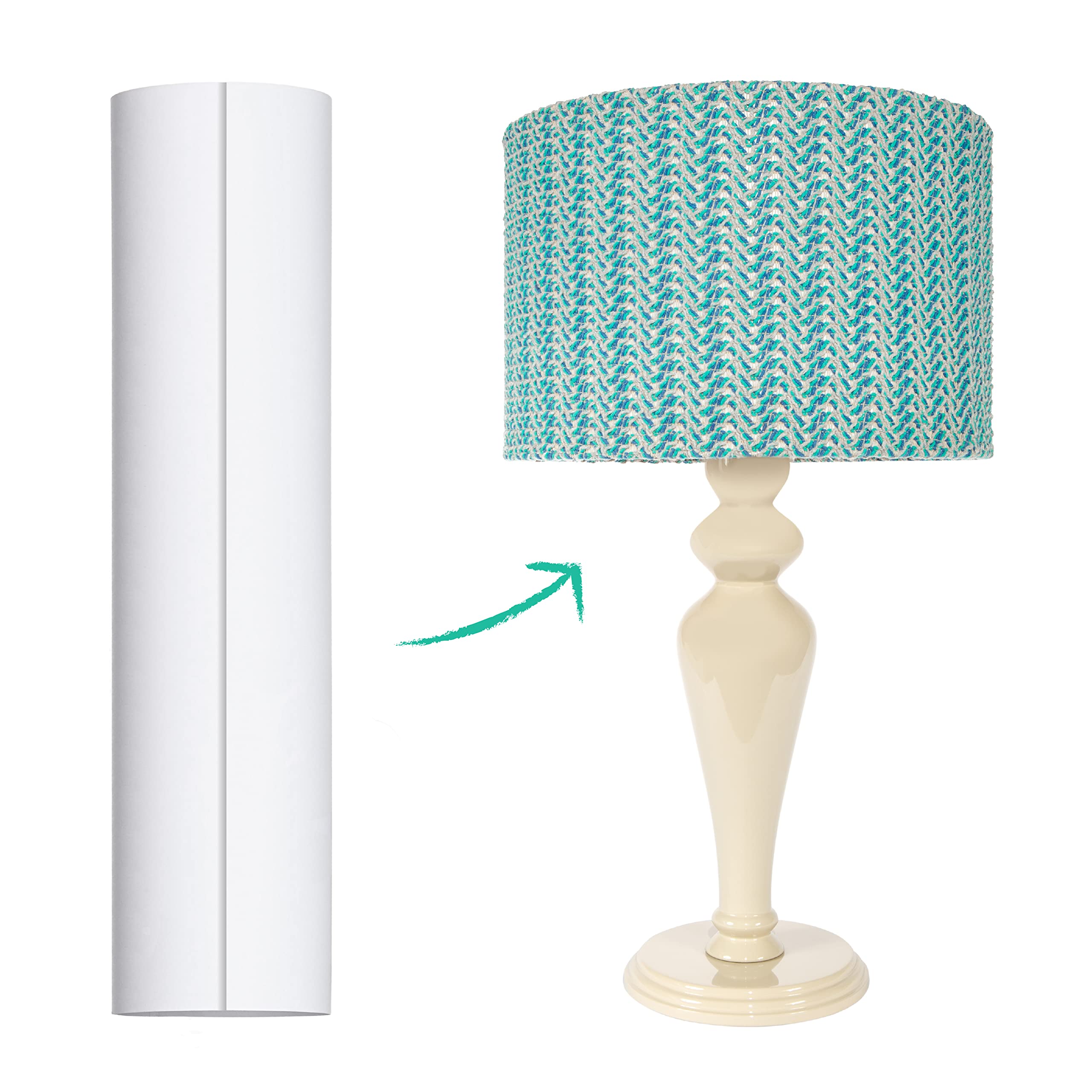I Like That Lamp Styrene Sheet for DIY Lampshade - 12in Height x 40in Length - White Adhesive Roll