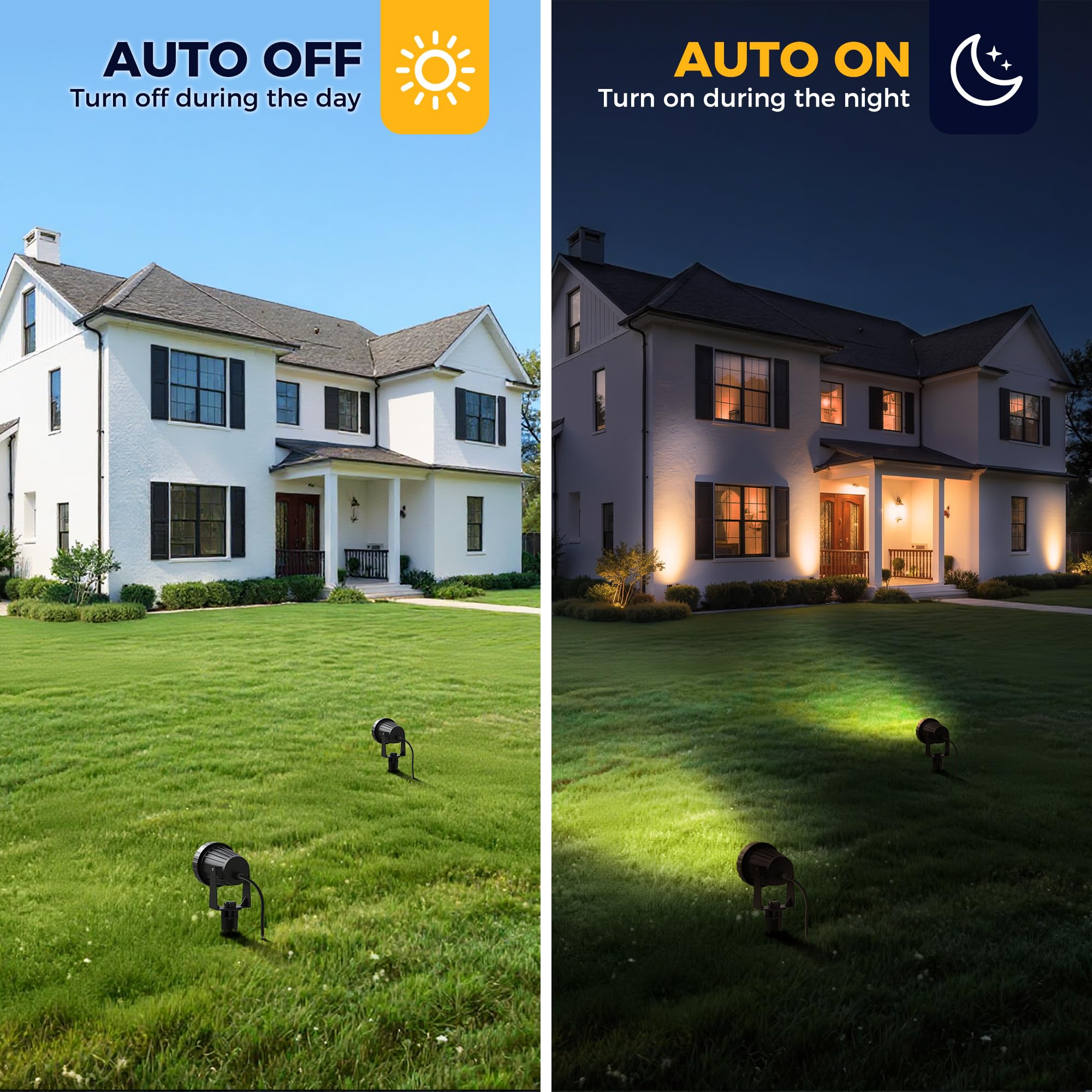 L Lohas Led Outdoor Landscape Lighting  Auto On/Off 3000K Low Voltage Landscape Lighting  Ip66 Waterproof Spot Lights For Yard  Outside  Garden  House  Pathway  Plant  Holiday Decor (6 Pack)