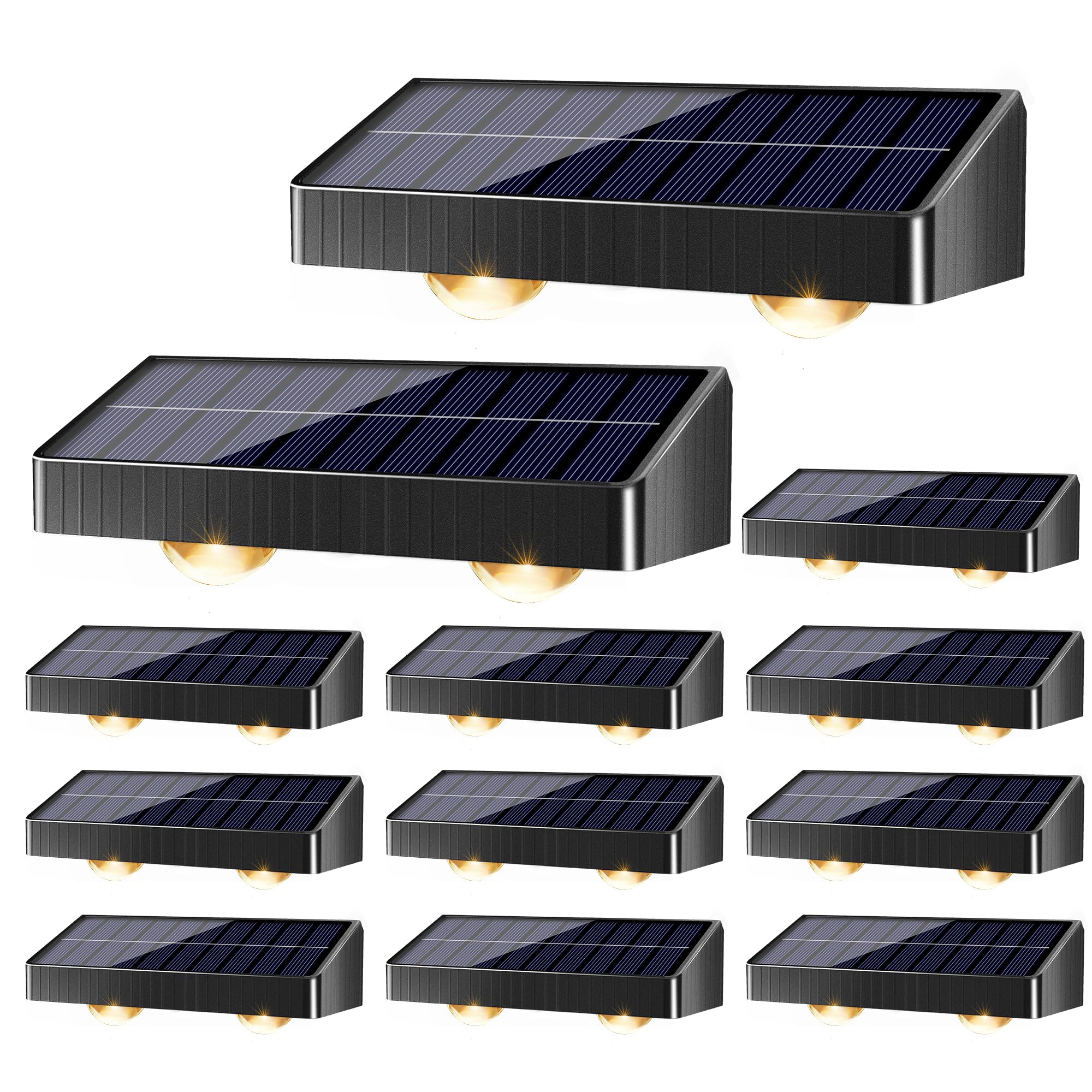 Brizled Solar Fence Lights, 12 Pack, 6 Modes, IP65 Waterproof, Warm White + Cool White + Natural White