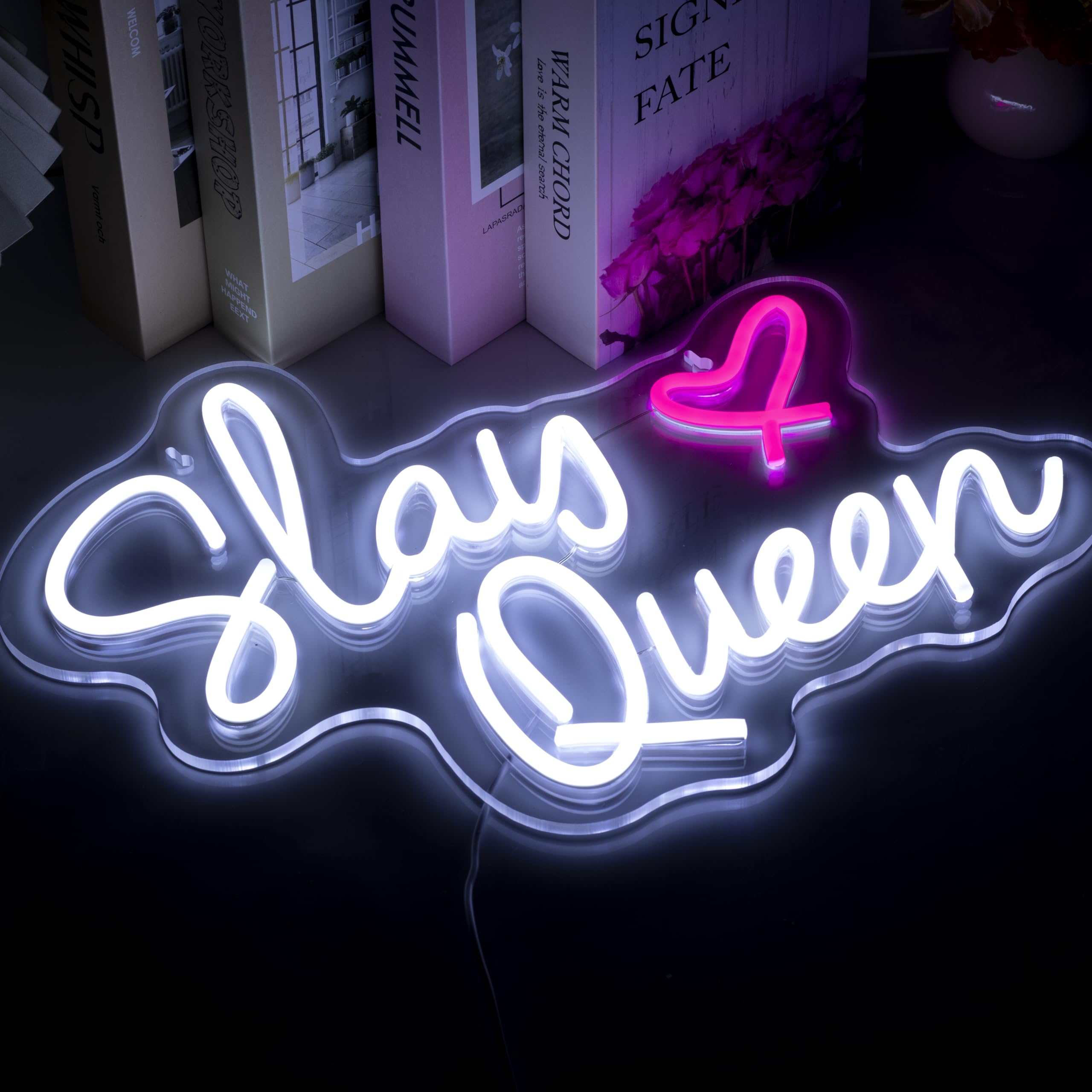 NINTHVEEN Neon Sign LED Light for Bedroom Wall Decor, Game Room, Birthday Gifts - Neon-Queen02