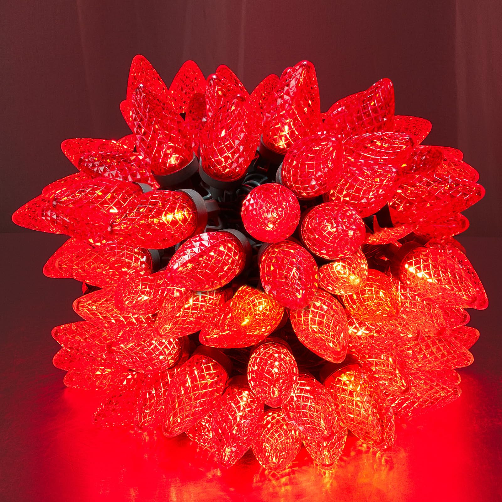 Dirnun C9 Led Christmas Lights Outdoor Christmas Decorations Commerical Grade 50Led 33ft Christmas Tree Lights Set for Indoor Ou