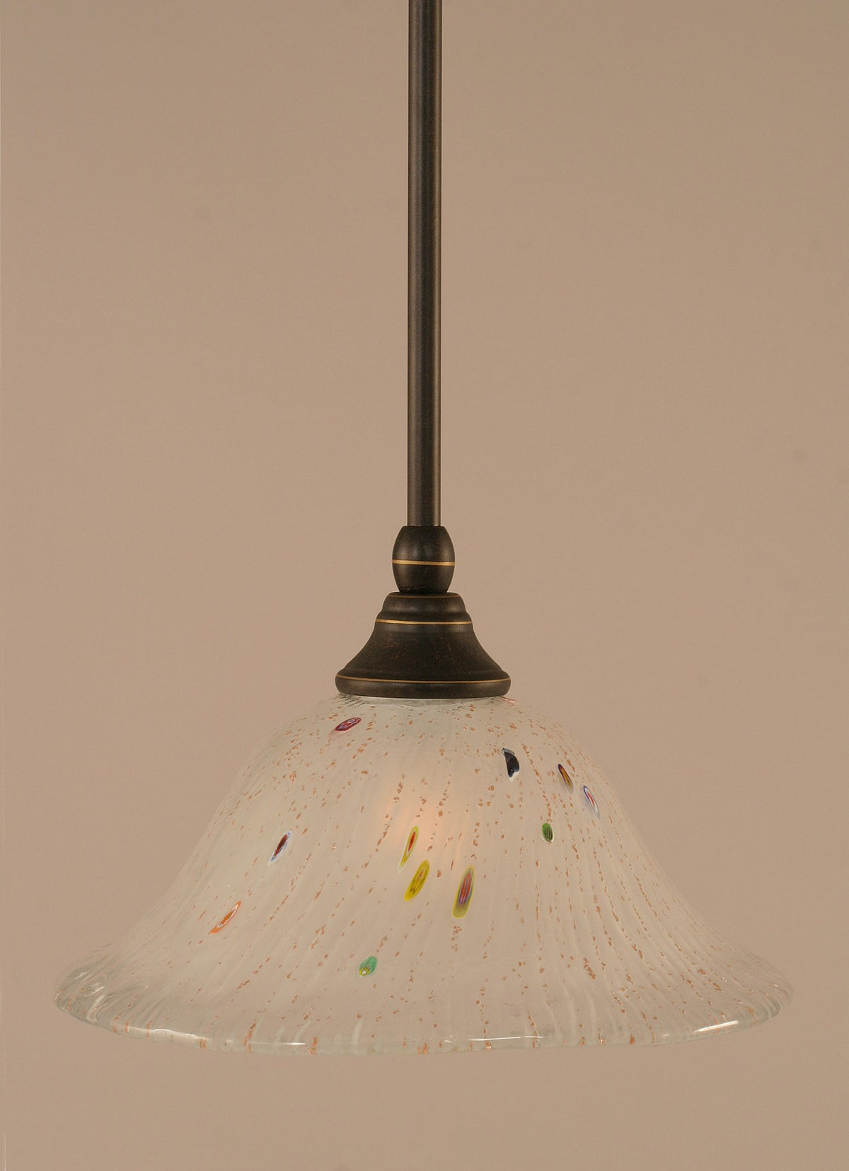 Toltec Lighting 23-Dg-731 Stem Mini Pendant With Hang Straight Swivel With 10&quot; Frosted Crystal Glass, Dark Granite Finish