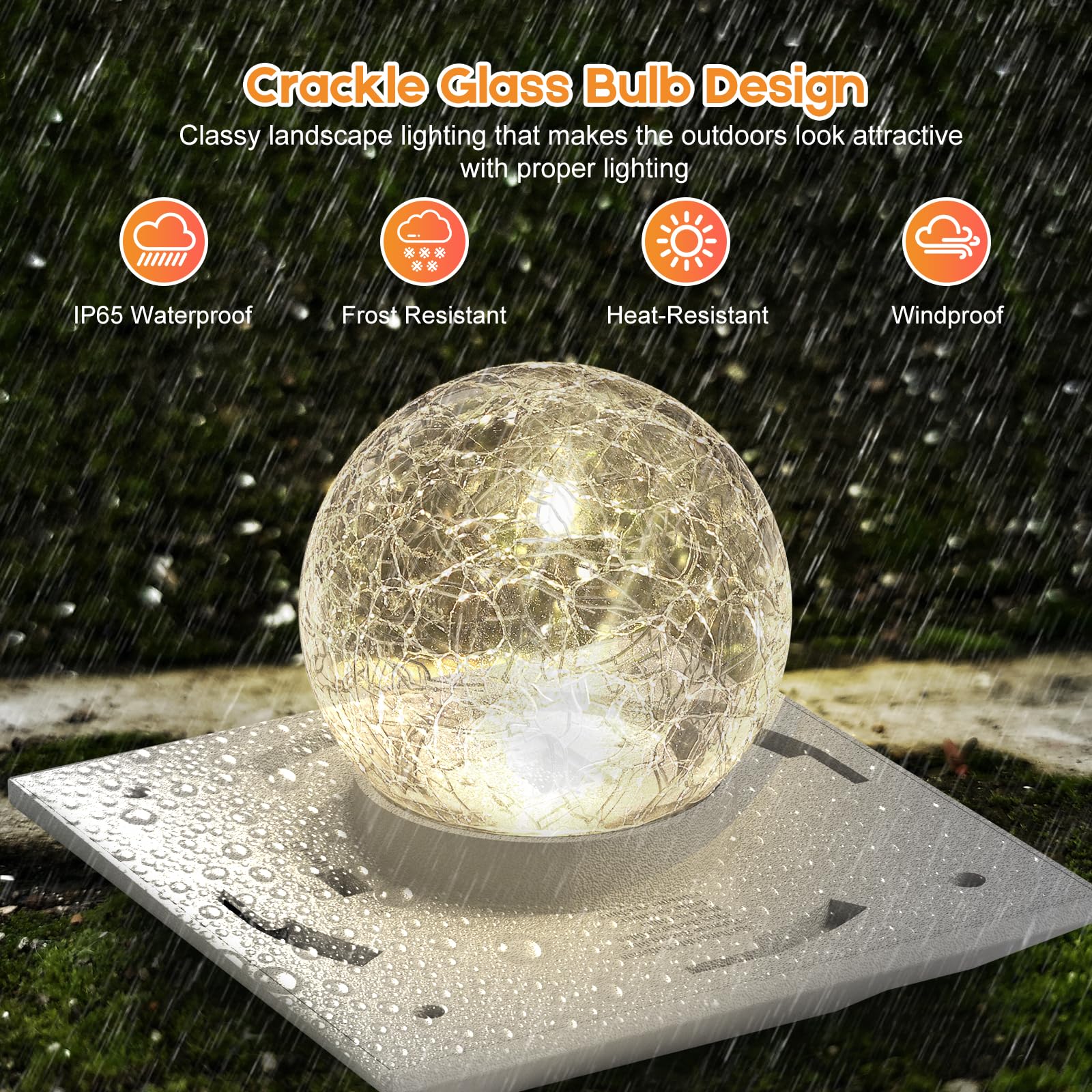 Aeyanzz Fence Post Solar Lights, Crackle Glass Solar Post Cap Lights, 20 Lumens, Warm White & Rgb Automatic Cycling 2 Modes For 3.6X3.6 4X4 4.5X4.5 5X5 Vinyl Wooden Posts Decoration, White (12 Pack)