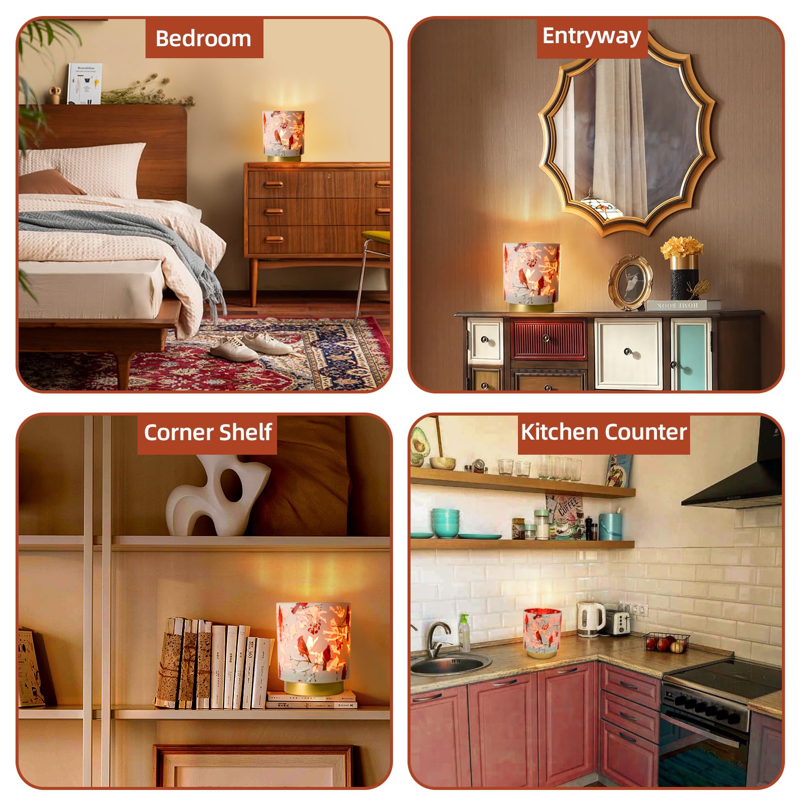 7'' Battery Operated Lamp Timer, Decorative Cordless Table Lamps For Area No Plug, Battery Powered Accent Lamp For Kitchen/Entry