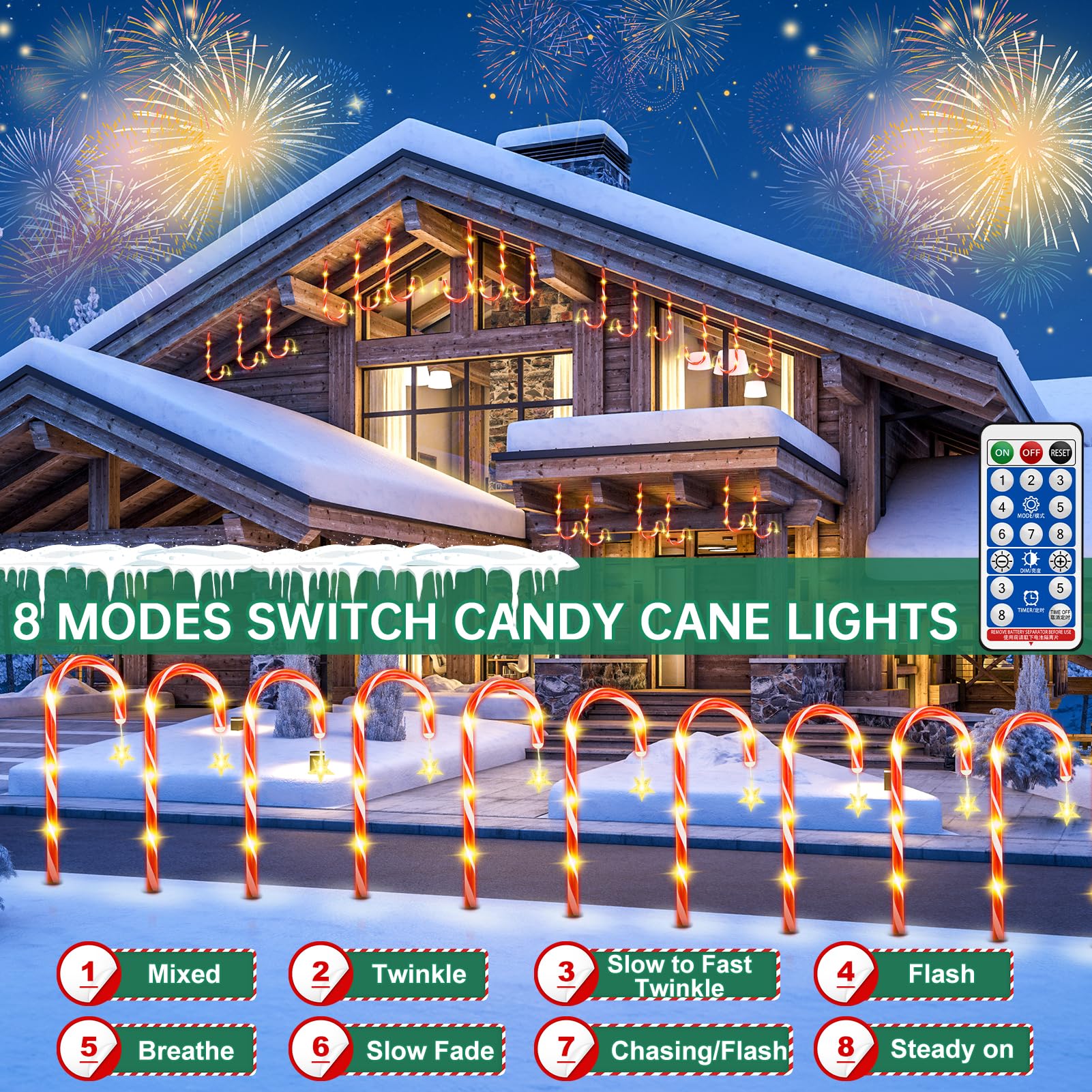 Christmas Solar Candy Cane Pathway Lights Decorations Outdoor Yard 24 Pack Candy Canes Lights For Christmas Lawn Decorations Out