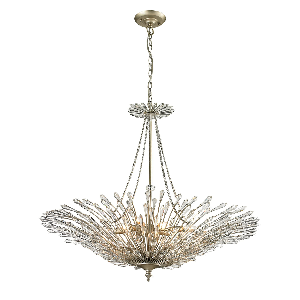 Elk Home 8-Light Chandelier, Polished Chrome, Clear Crystal, Traditional Style, 37&quot;
