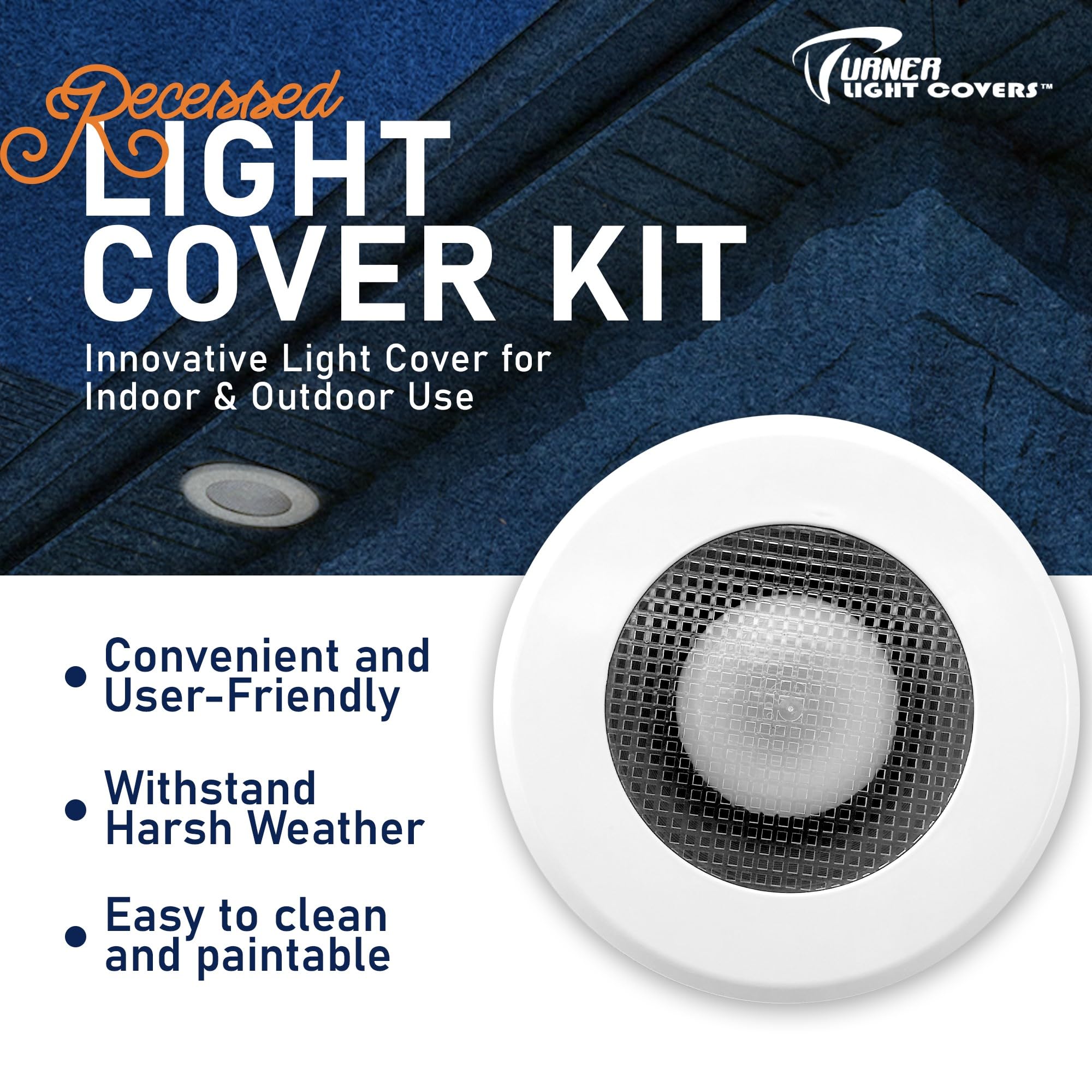 Turner Light Covers Recessed Light Cover Kit, 10 Pack, White, Plastic, Model TLC-10, Indoor/Outdoor Replacement for Canned Lighting Fixtures