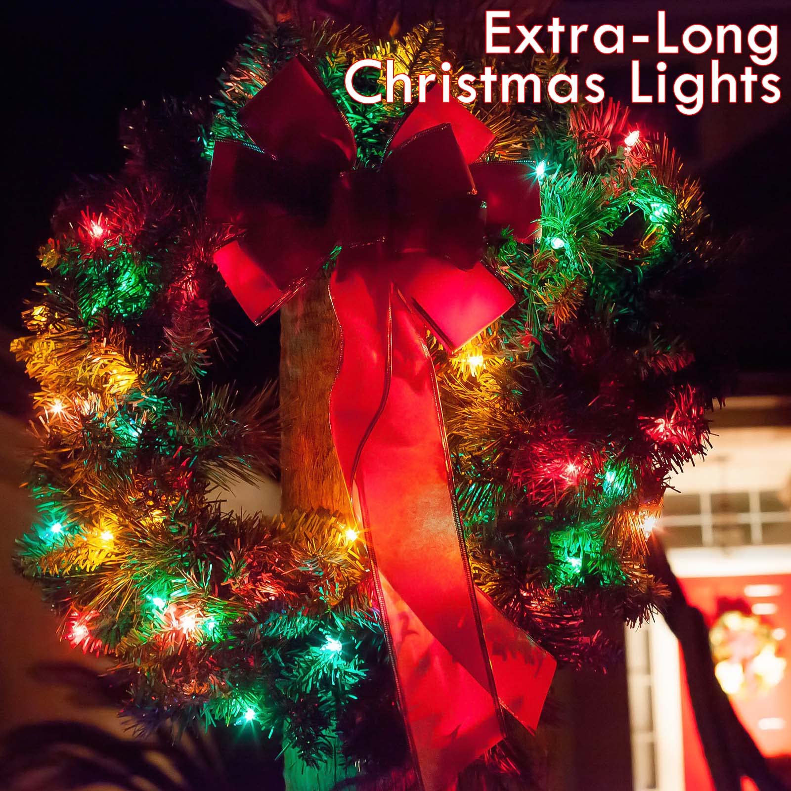 Extra-Long String Lights Outdoor/Indoor, 200 Led Upgraded Super Bright Christmas Lights, Waterproof 8 Modes Plug In Clear Wire Fairy Lights For Bedroom Party Wedding Garden Patio Tree (Red & Green)