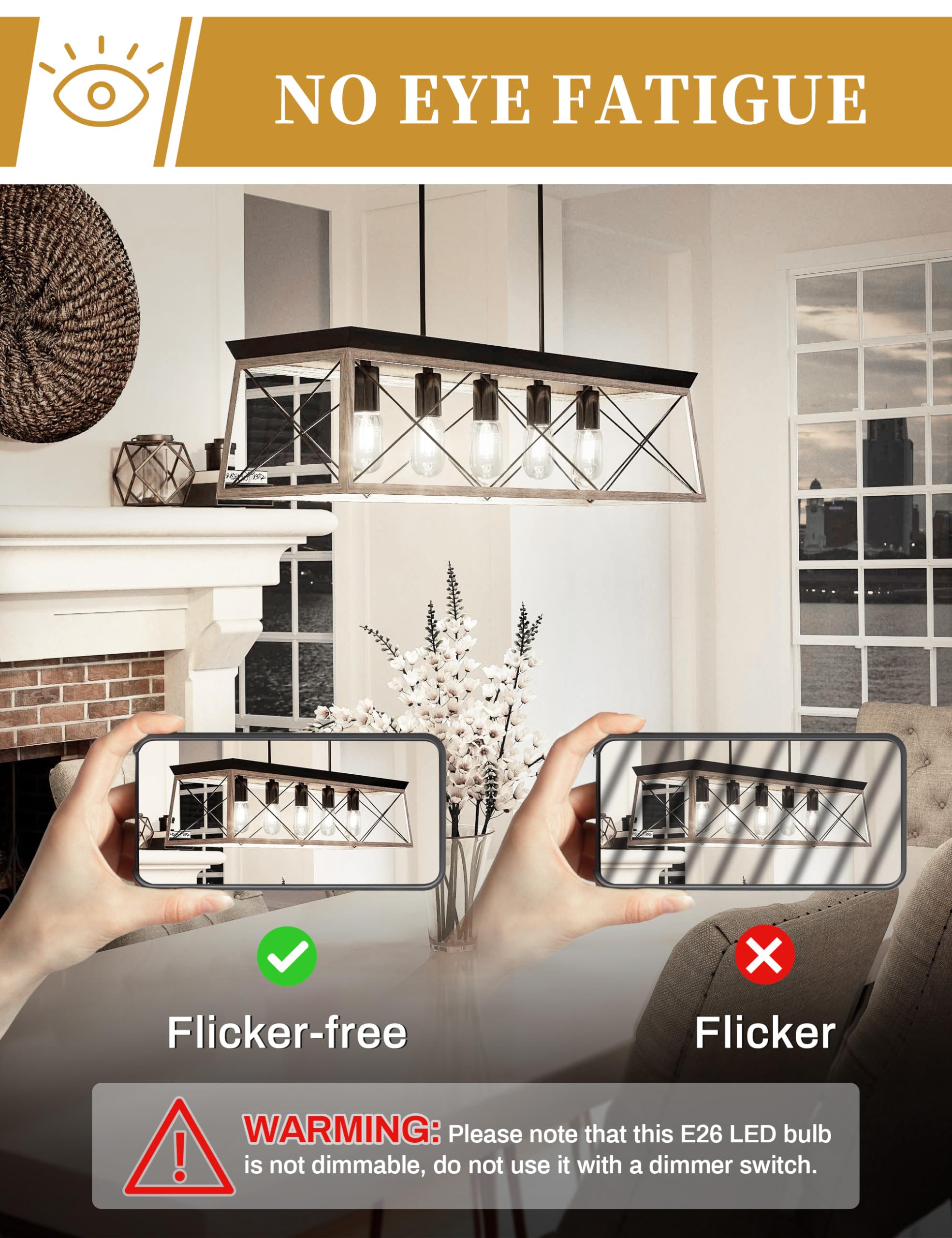 Doresshop 6 Pack Led Edison Bulbs, 4W Edison Light Bulbs, Antique Led Filament Bulbs 40W Equivalent, E26 Base,T45 Led Bulb With Clear Glass,Daylight 4000K, Non Dimmable,Great For Home,Bedroom,Office