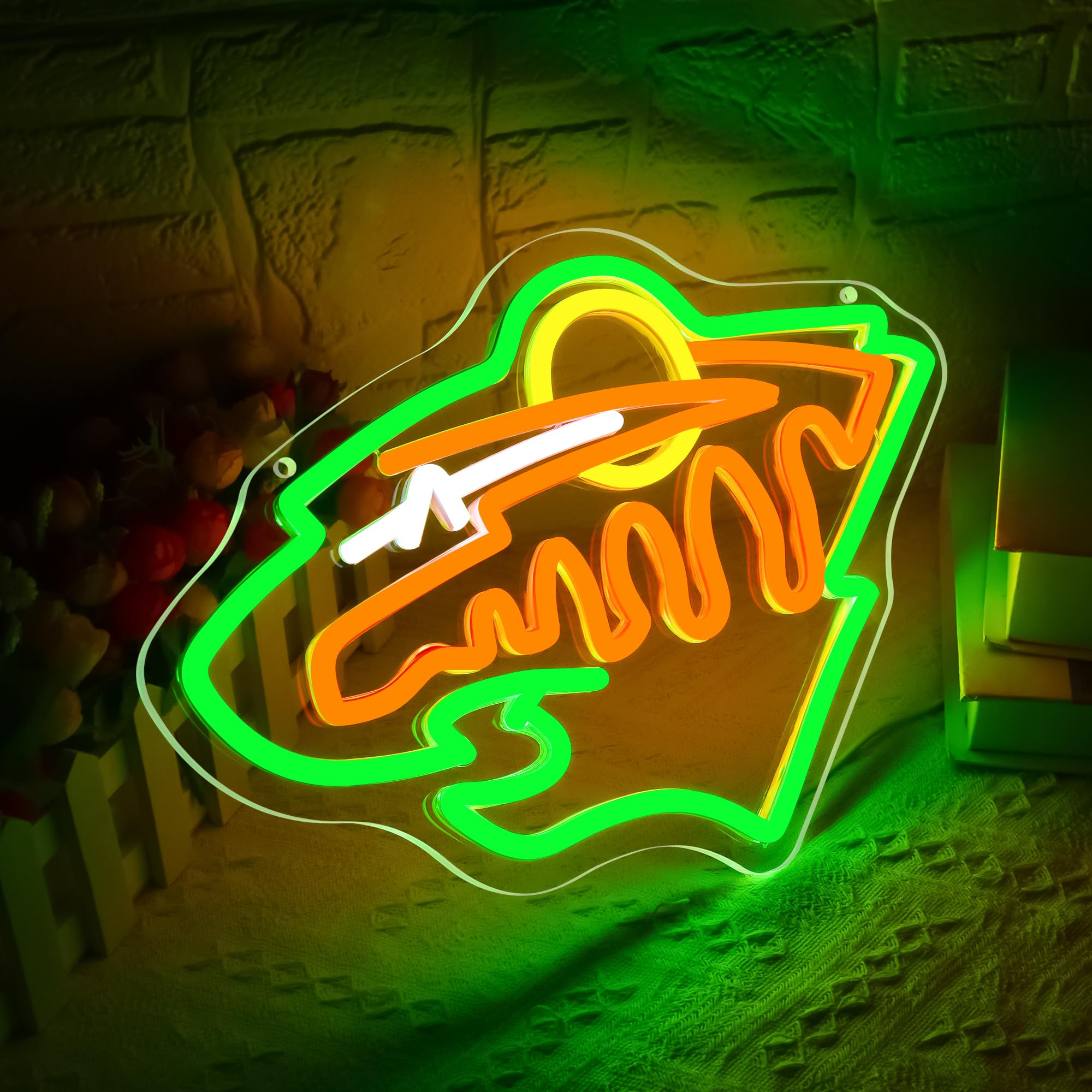 Ice Hockey Neon Sign For Wall Decor Hockey Neon Light For Man Cave Dimmable Sports Player Led Light Up Sign For Garage Decor Dormitory Bar Club Shop Birthday Gift For Sports Fans(Zkp159)