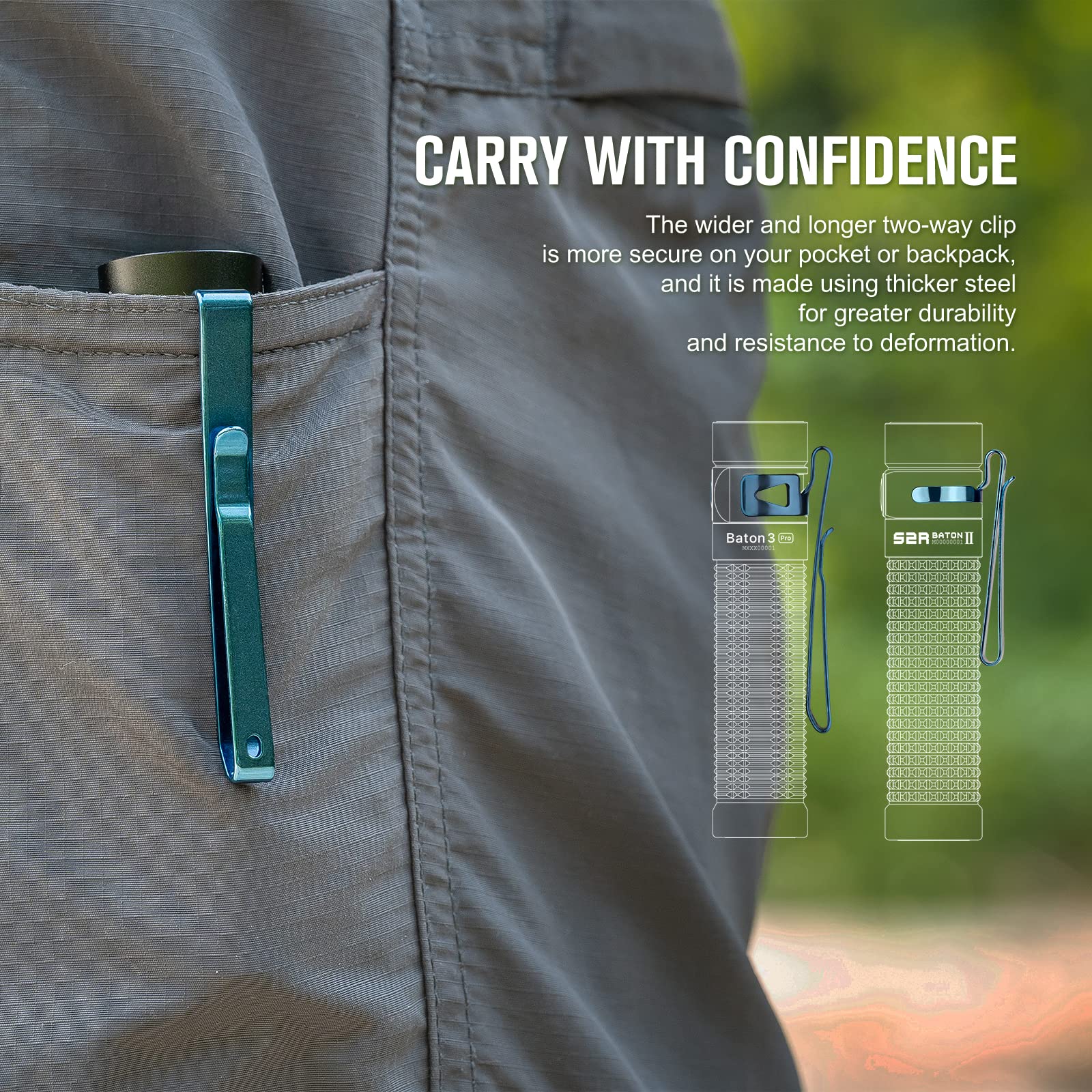 OLIGHT Baton3 Pro Flashlight 1500 Lumens EDC Rechargeable Aluminum Black Cool White, Model O-BATON3PRO-BKCOOL#USFBA